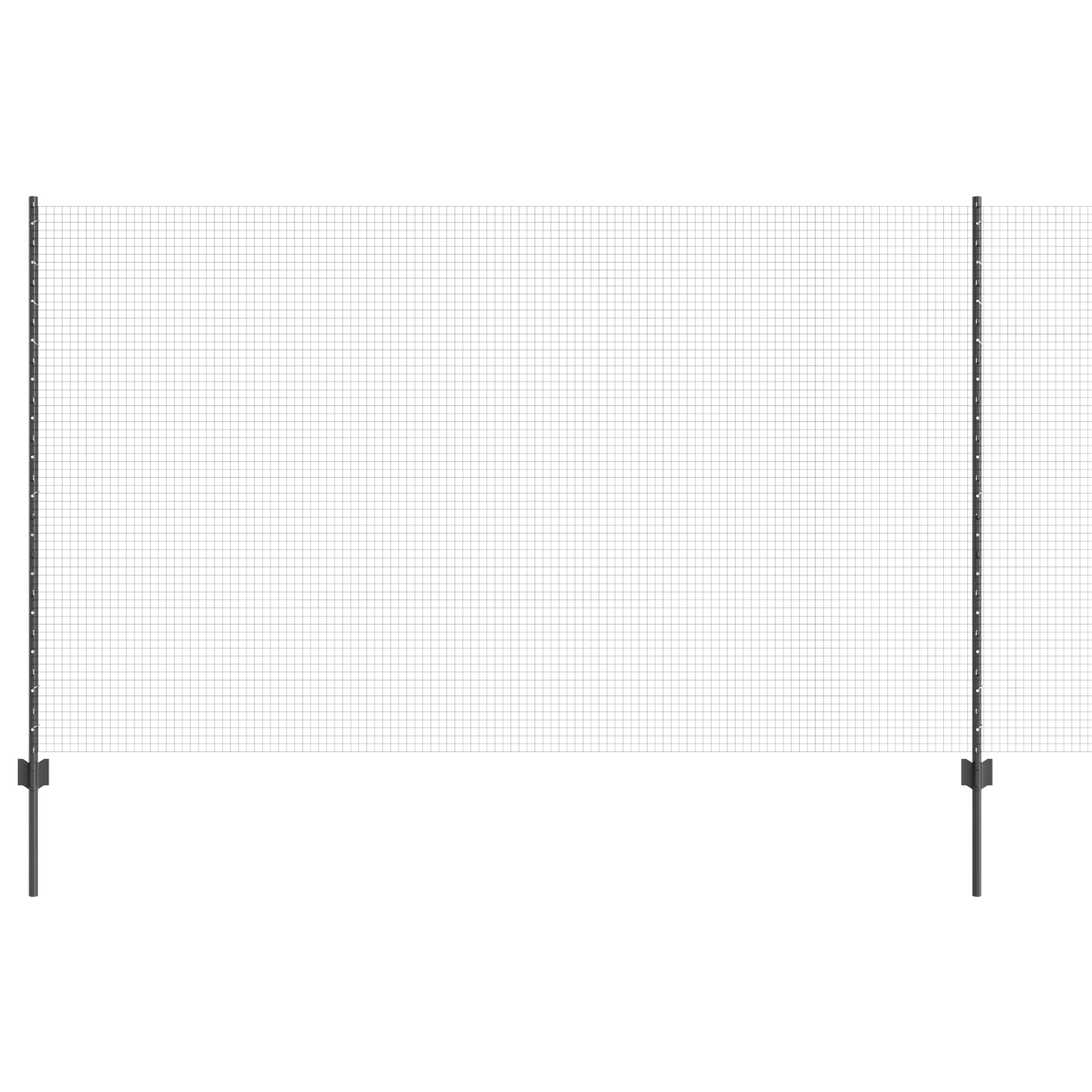 Welded Wire Fence with 10 U Posts Grey 1.4x10 m Steel - Image 2