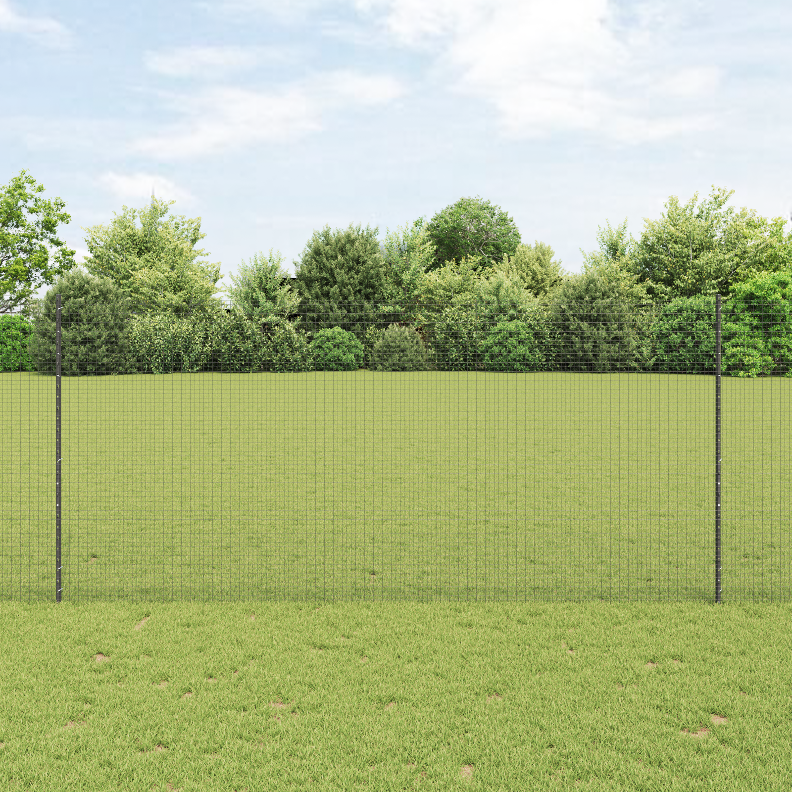 Welded Wire Fence with 10 U Posts Grey 1.4x10 m Steel