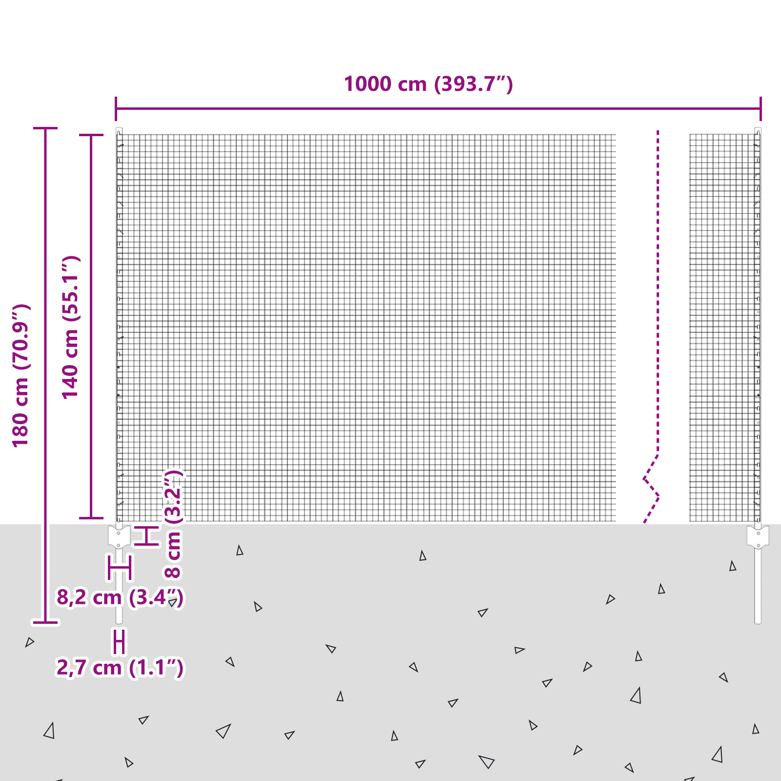 Welded Wire Fence with 10 U Posts Grey 1.4x10 m Steel - Image 11