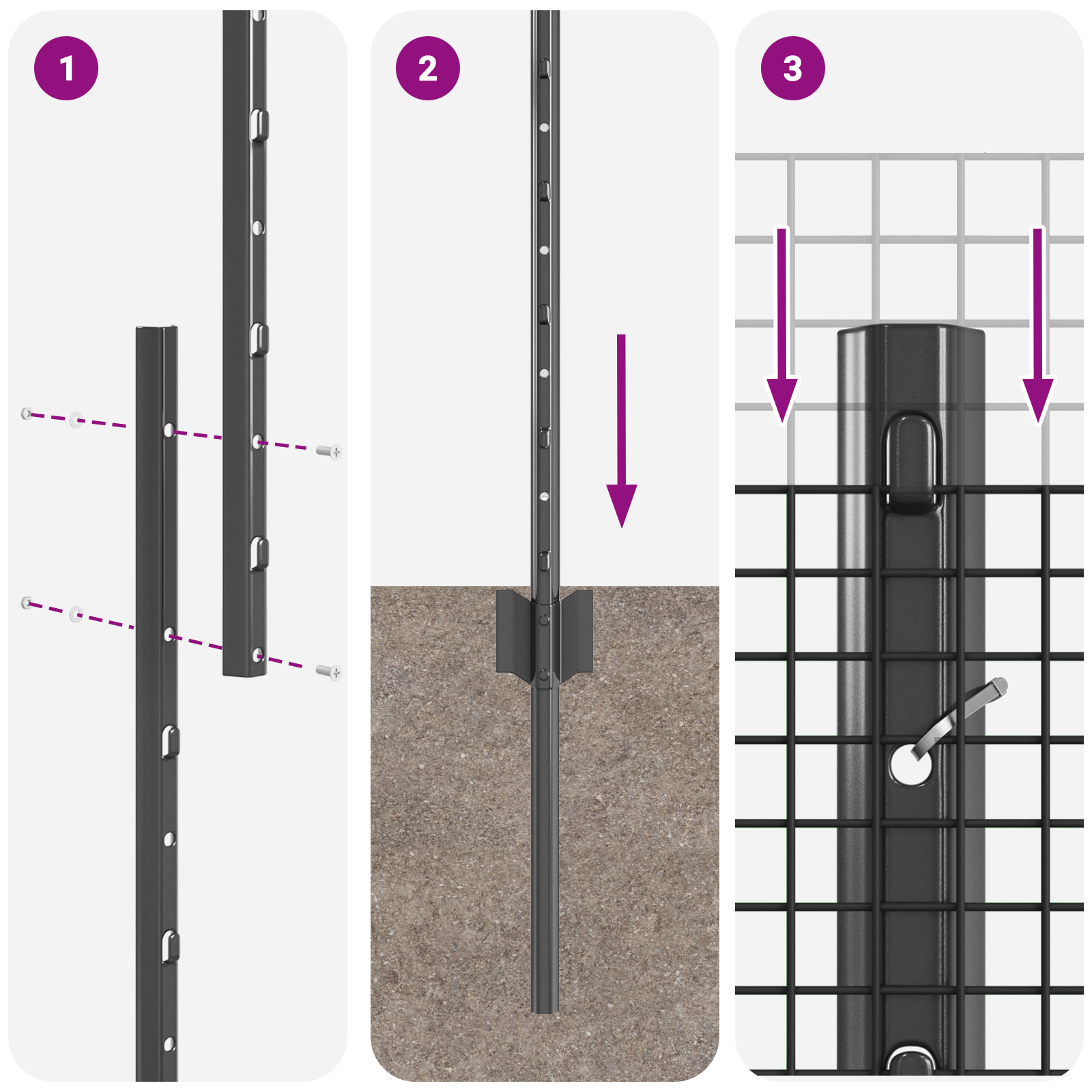 Welded Wire Fence with 10 U Posts Grey 1.6x10 m Steel - Image 10