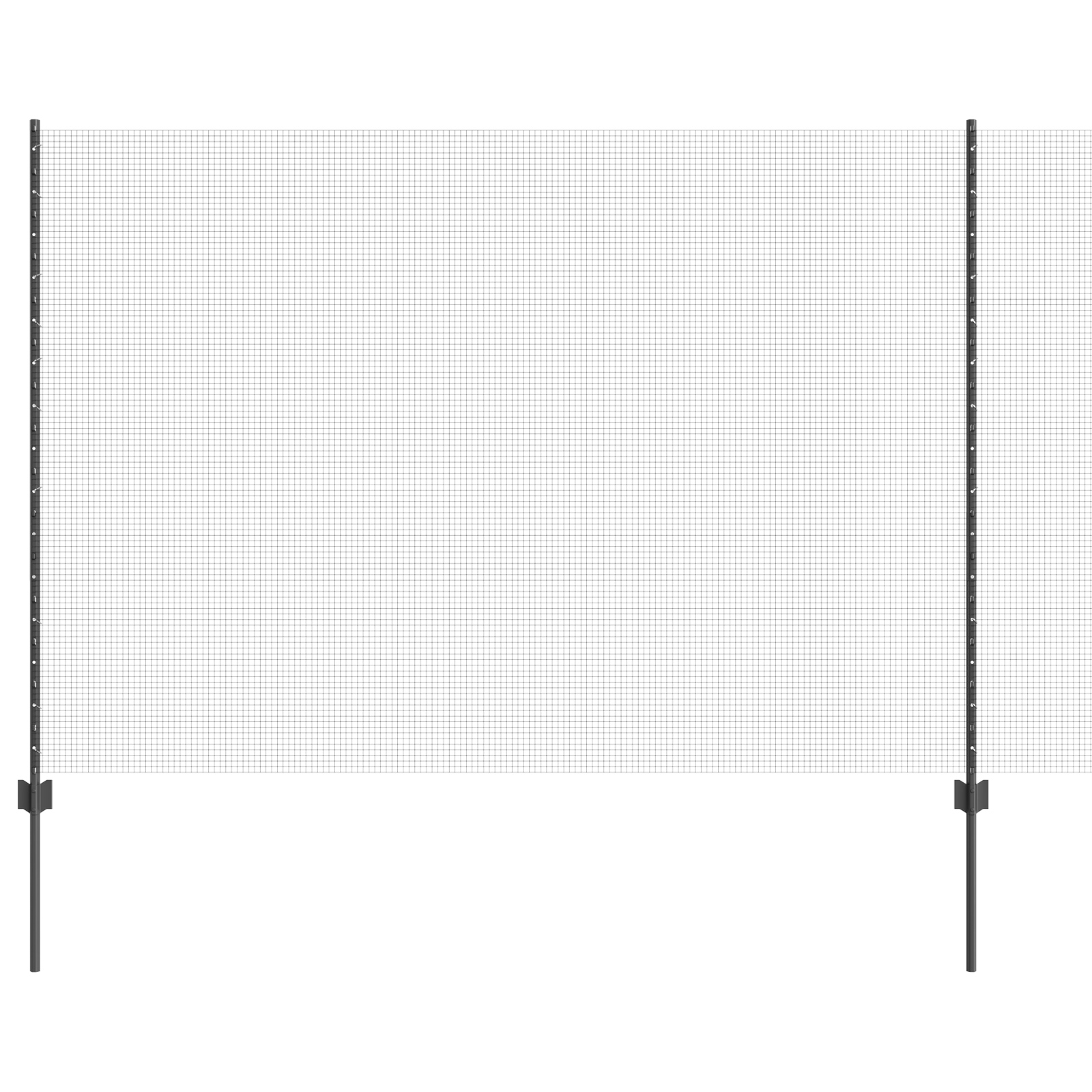 Welded Wire Fence with 10 U Posts Grey 1.6x10 m Steel - Image 2