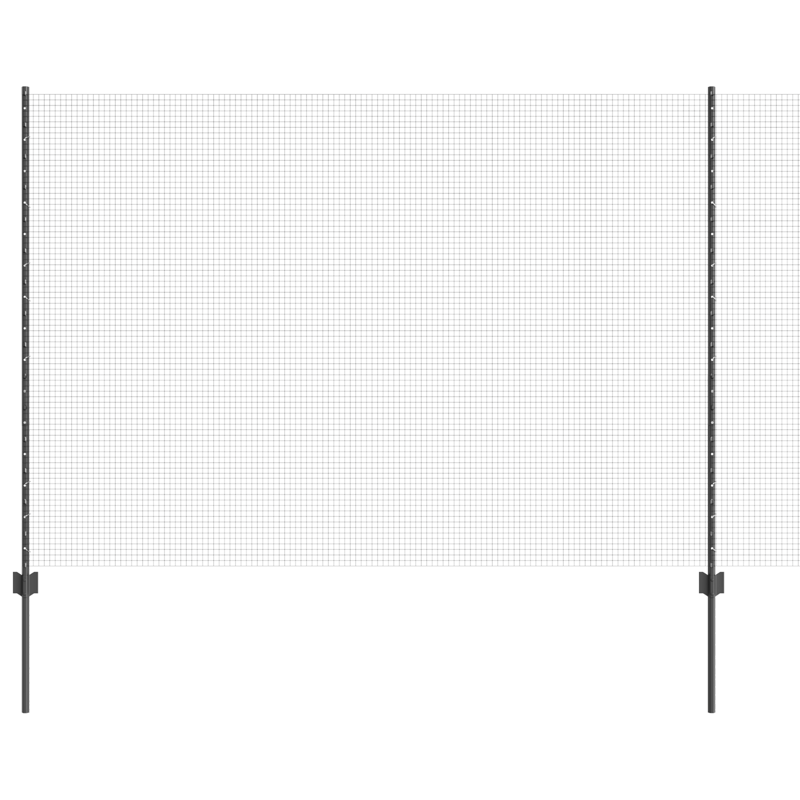 Welded Wire Fence with 10 U Posts Grey 1.6x10 m Steel - Image 2