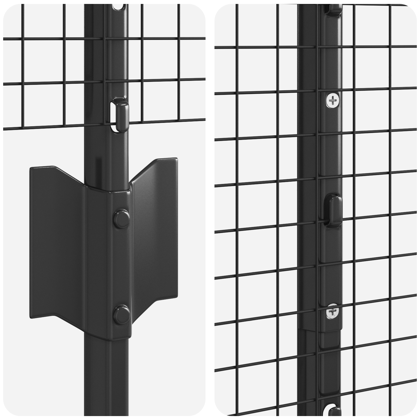 Welded Wire Fence with 10 U Posts Grey 1,6x10 m Steel - Image 7