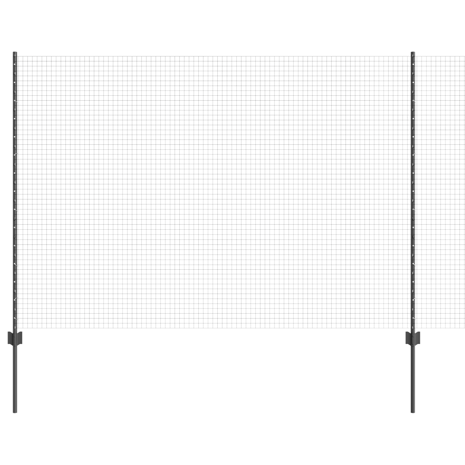 Welded Wire Fence with 10 U Posts Grey 1,6x10 m Steel - Image 2