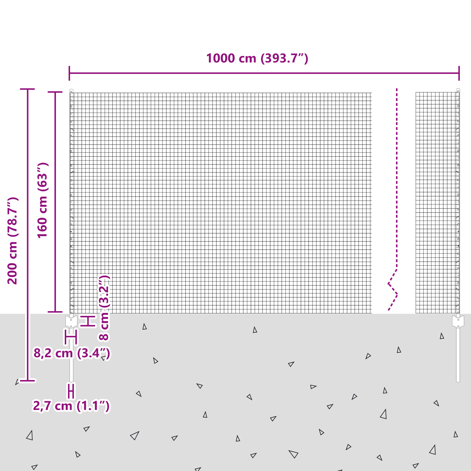 Welded Wire Fence with 10 U Posts Grey 1,6x10 m Steel - Image 11
