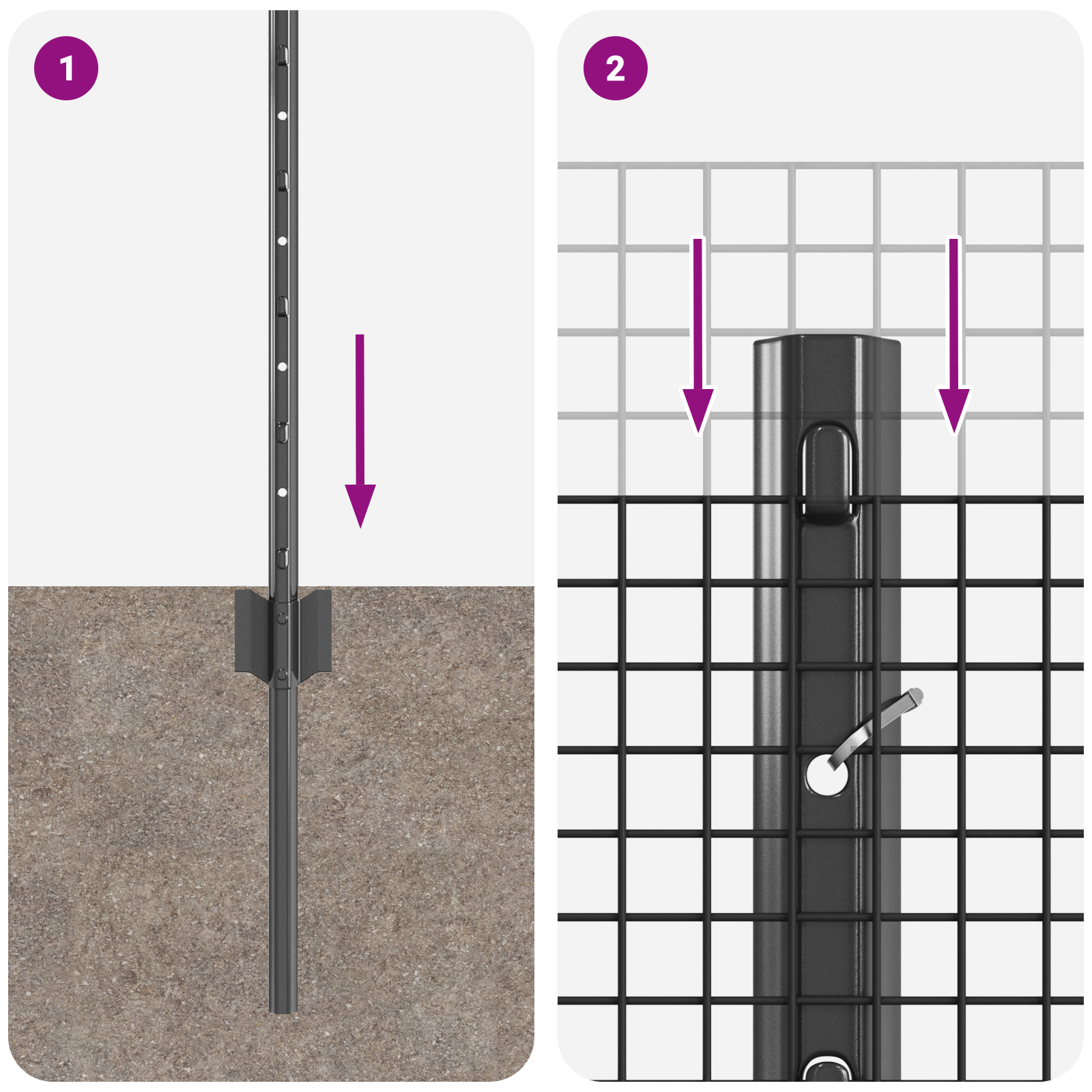Welded Wire Fence with 11 U Posts Grey 0.4 x 25 m Steel - Image 9