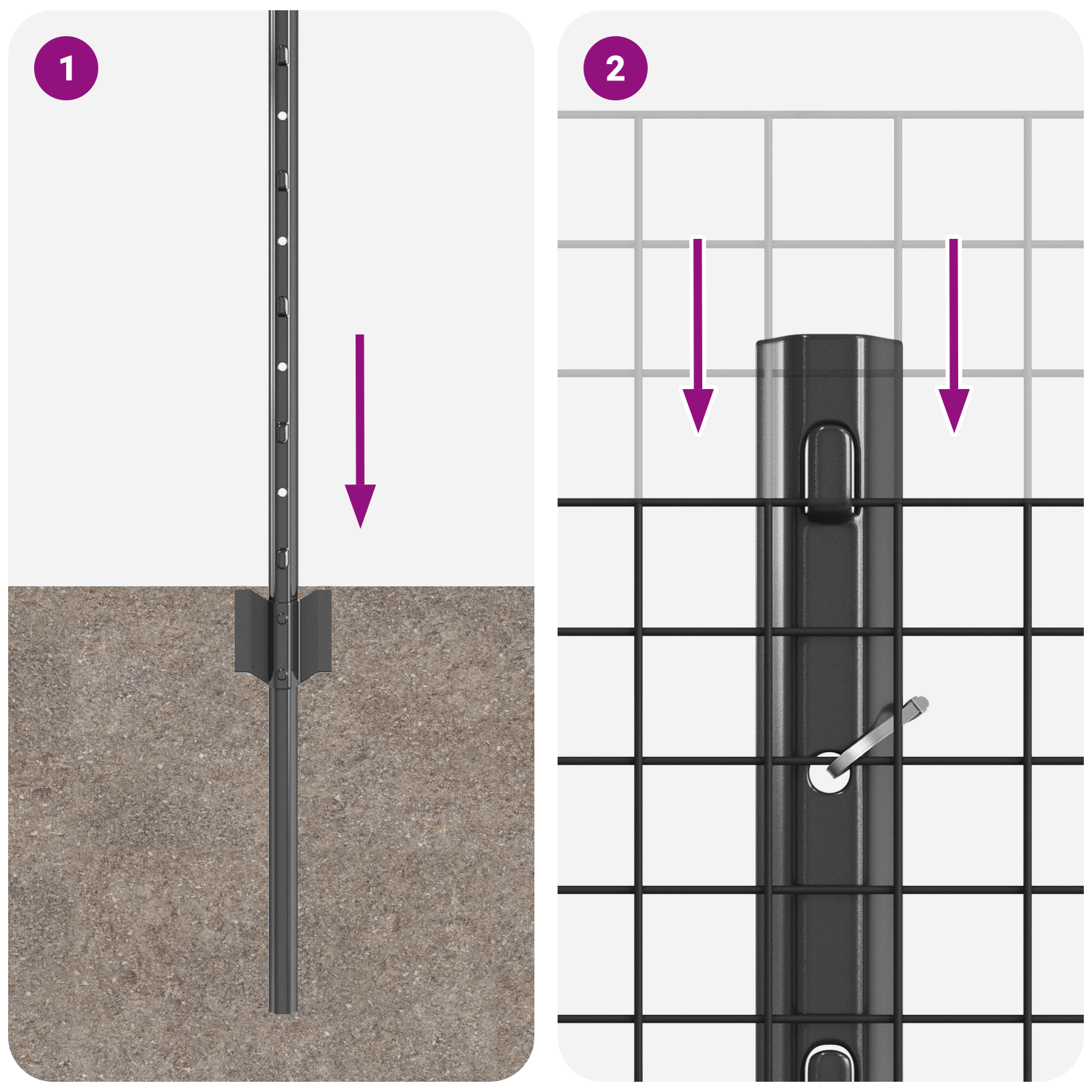 Welded Wire Fence with 11 U Posts Grey 0.4x25 m Steel - Image 9