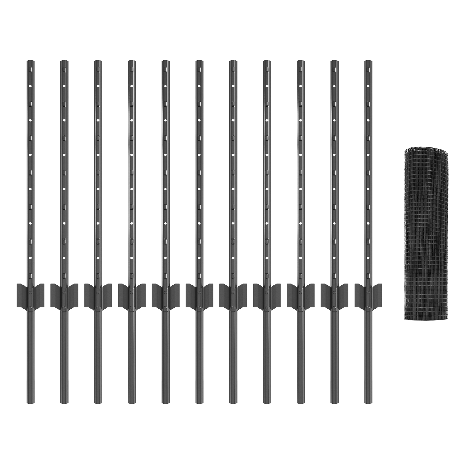 Garden Fence Set Set of 2 Grey Galvanized Steel 25 x 0.5 m roll - Image 4