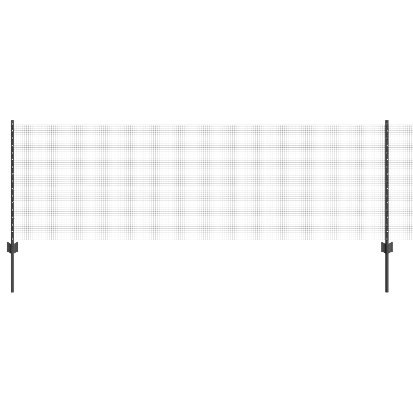 Welded Wire Fence with 11 U Posts Grey 0.8x25 m Steel - Image 2