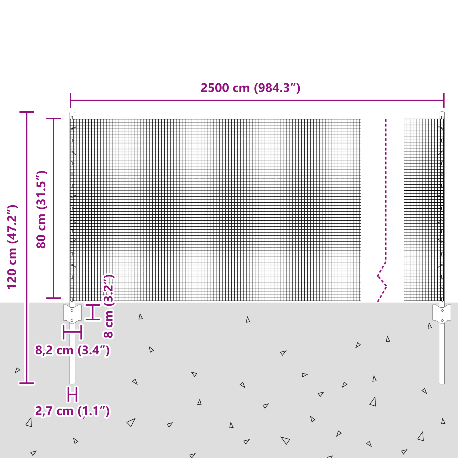 Welded Wire Fence with 11 U Posts Grey 0.8x25 m Steel - Image 10