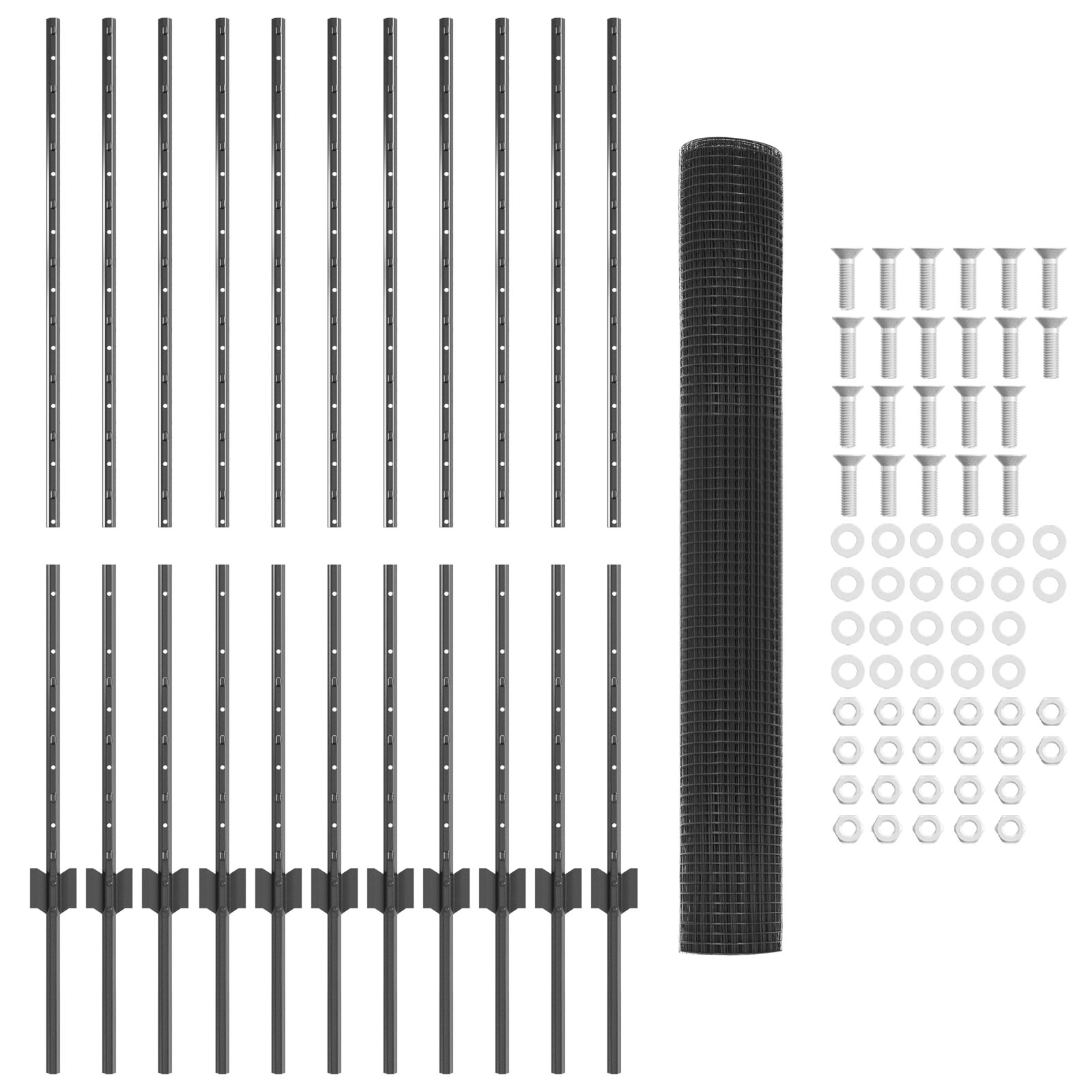 Welded Wire Fence with 22 U Posts Grey 1.2x25 m Steel - Image 5
