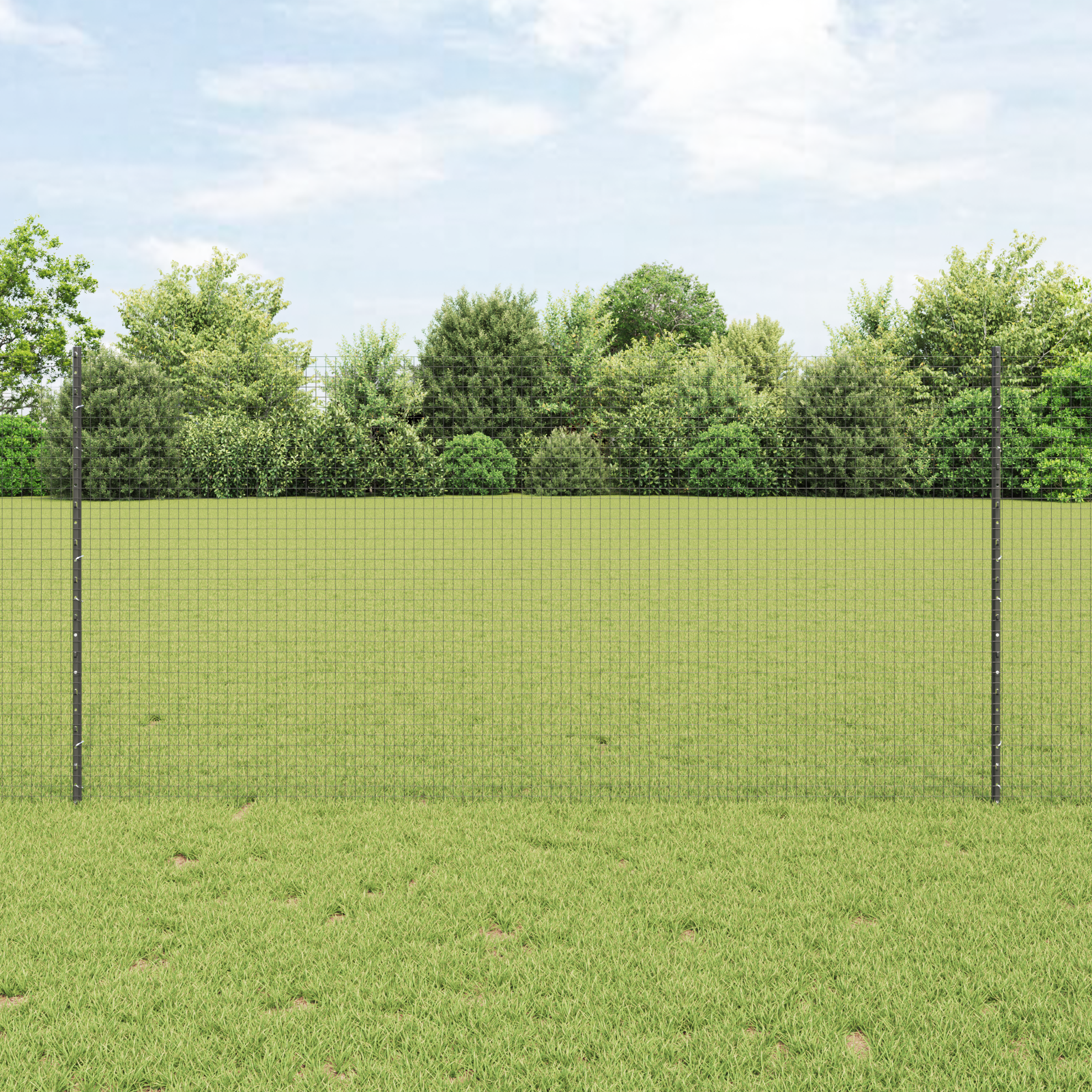 Welded Wire Fence with 22 U Posts Grey 1.2x25 m Steel