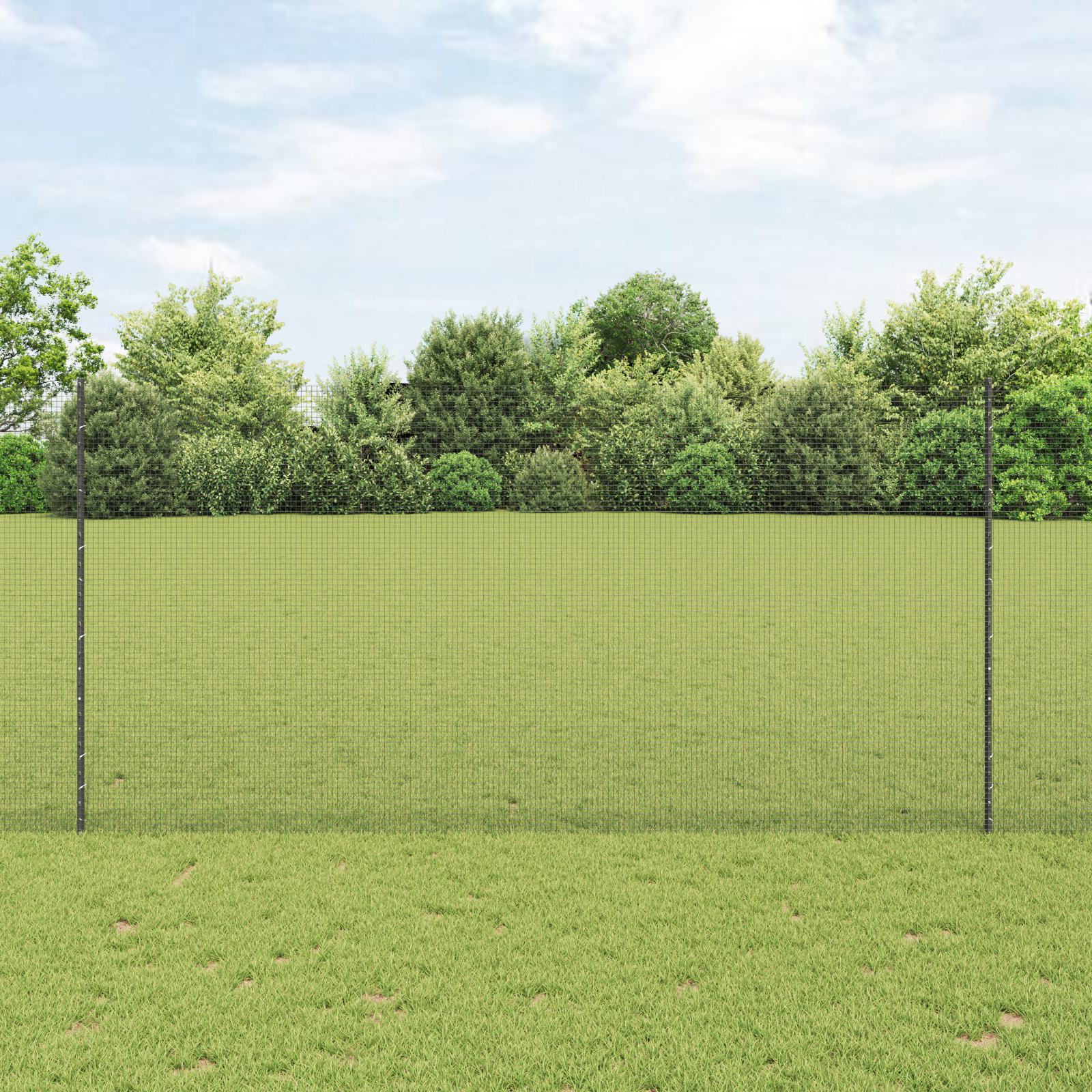 Welded Wire Fence with 22 U Posts Grey 1.6x25 m Steel
