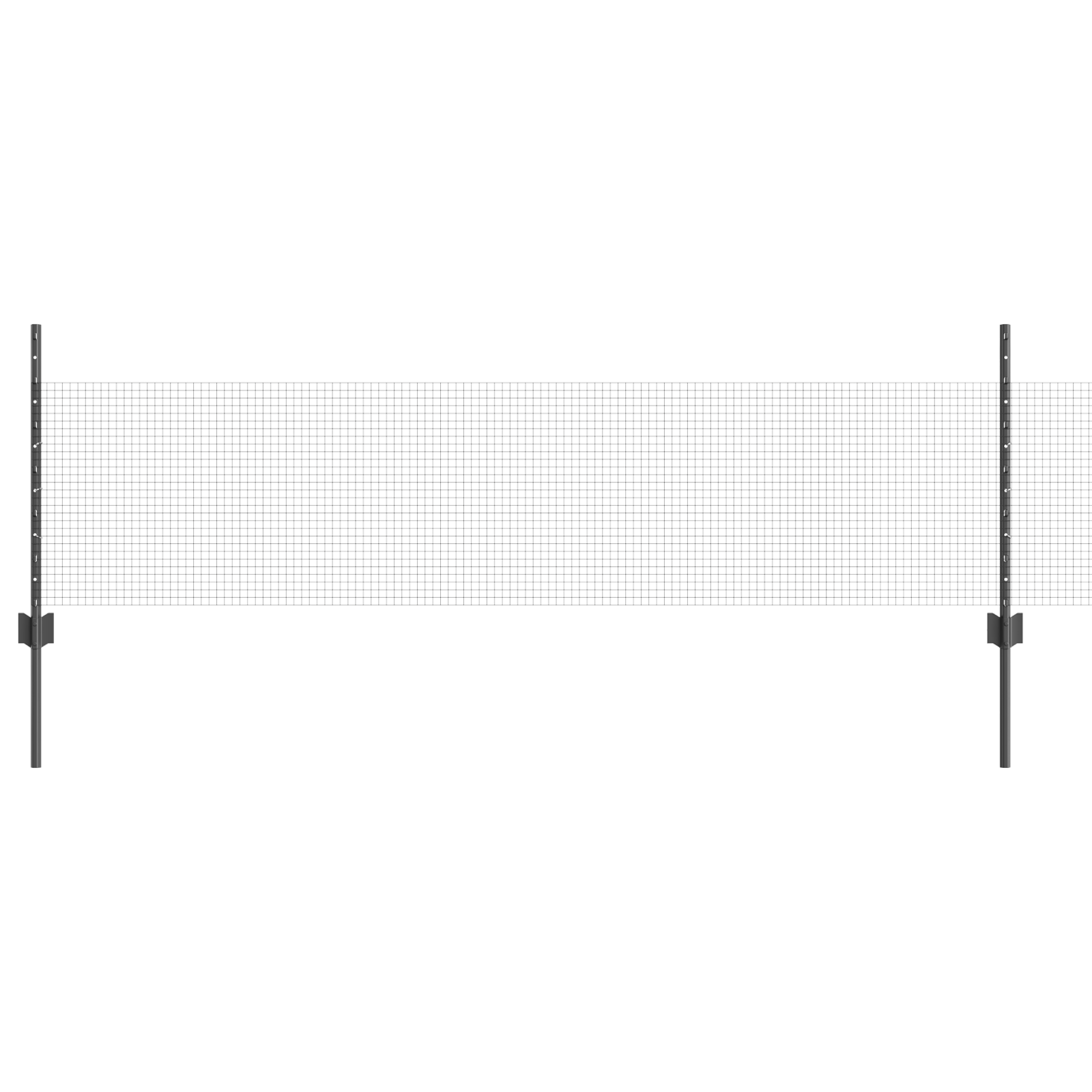 Welded Wire Fence with 22 U Posts Grey 0,5x50 m Steel - Image 2