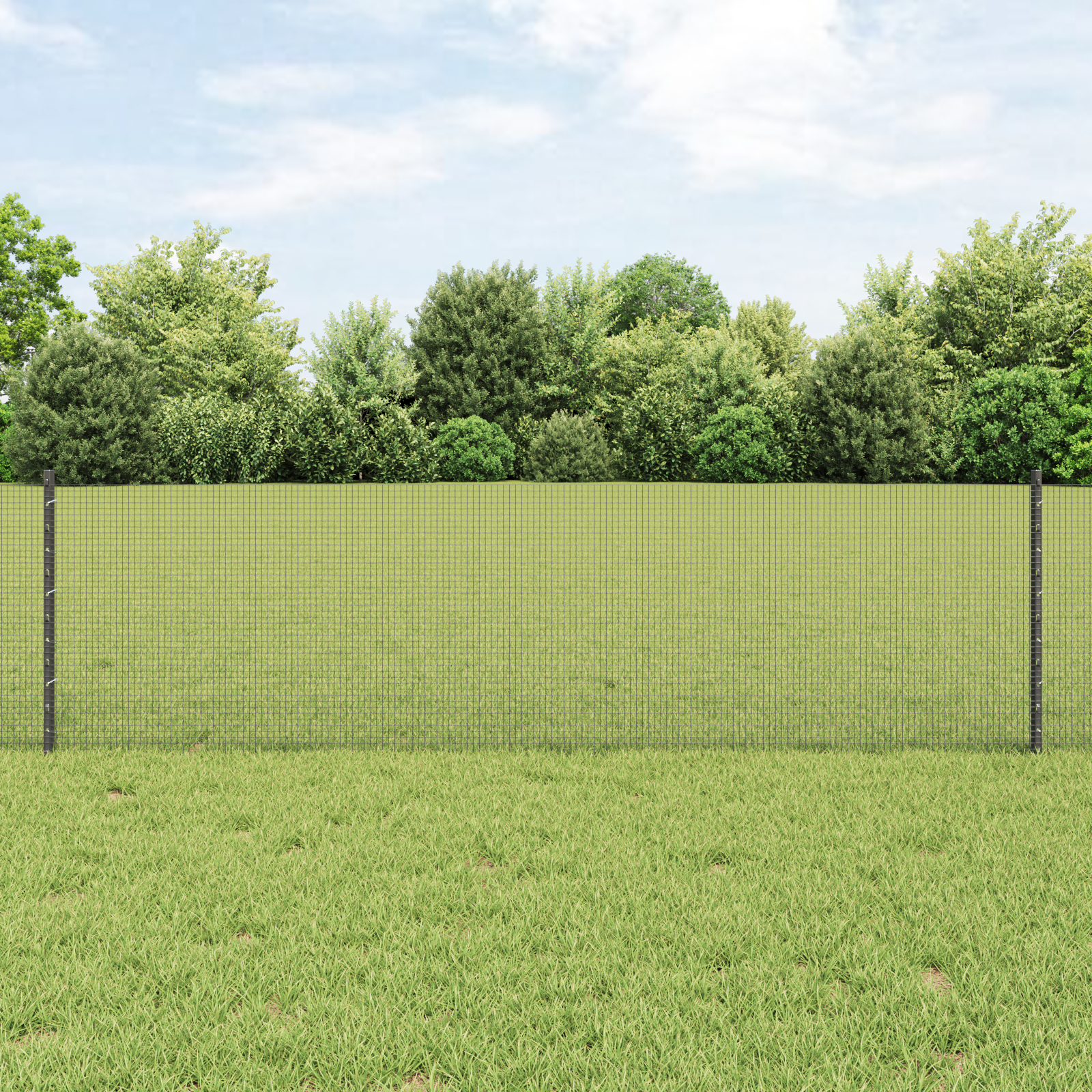 Welded Wire Fence with 22 U Posts Grey 0.6x50 m Steel