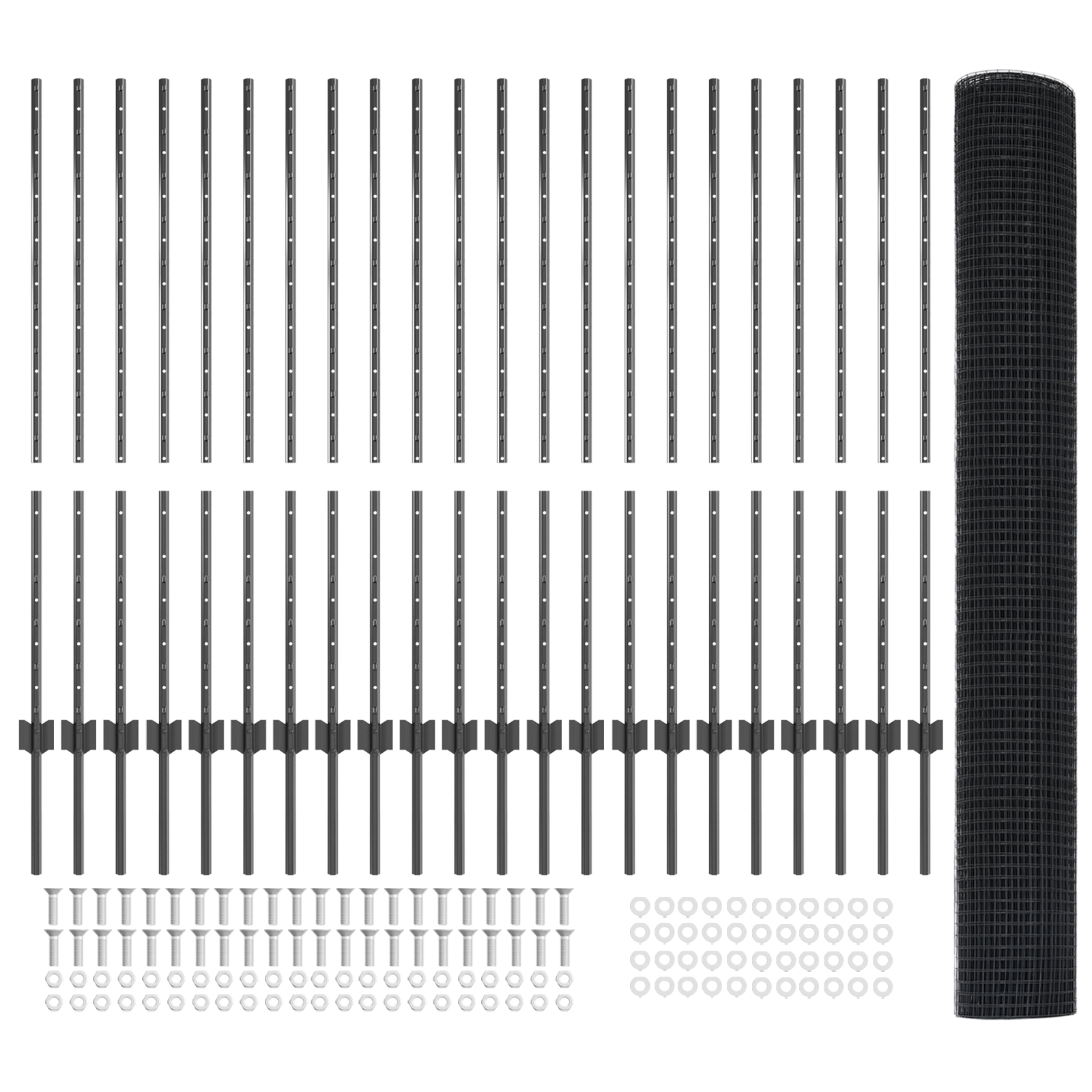 Welded Wire Fence with 44 U Posts Grey 1.2 x 50 m Steel - Image 4