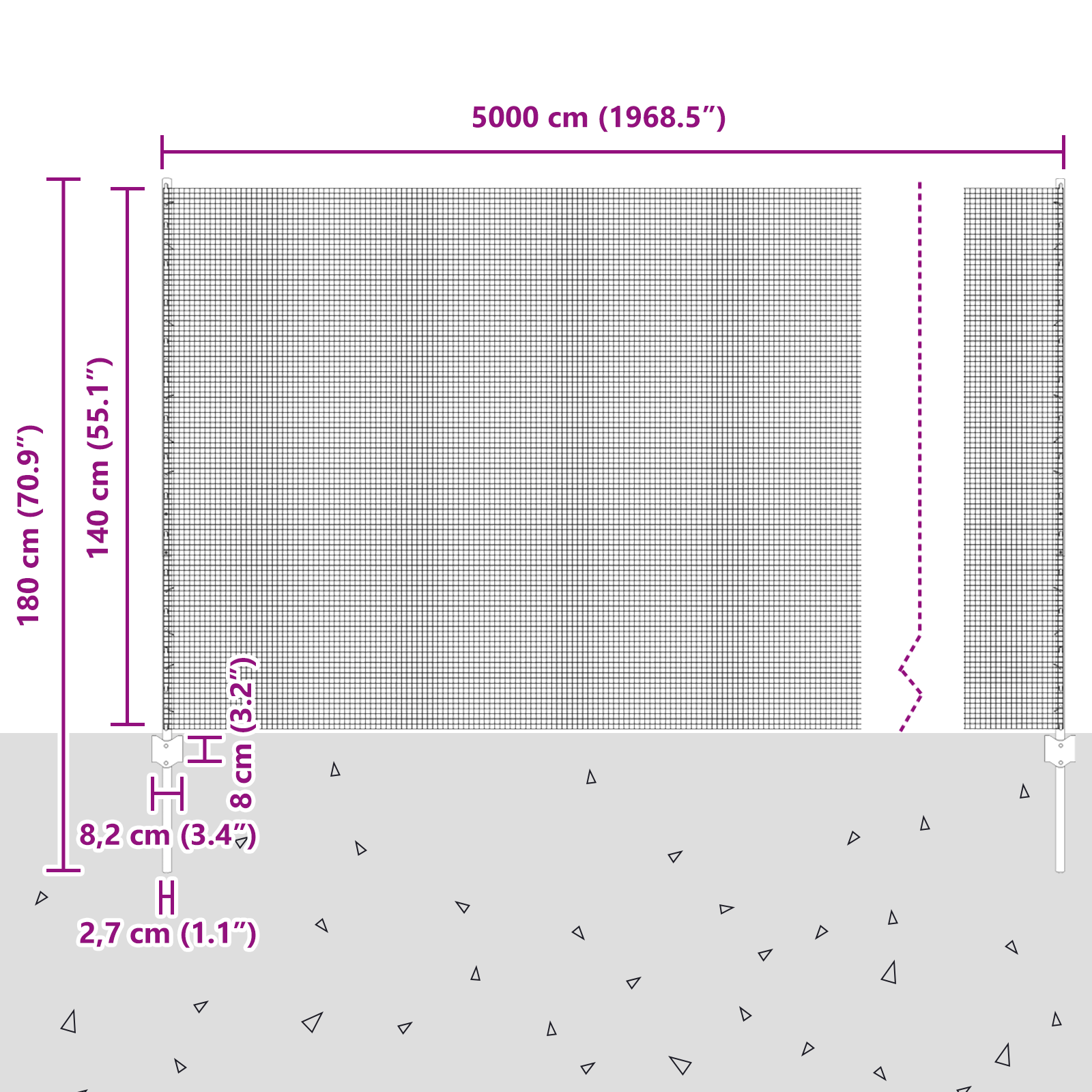Welded Wire Fence with 44 U Posts Grey 1.4x50 m Steel - Image 11