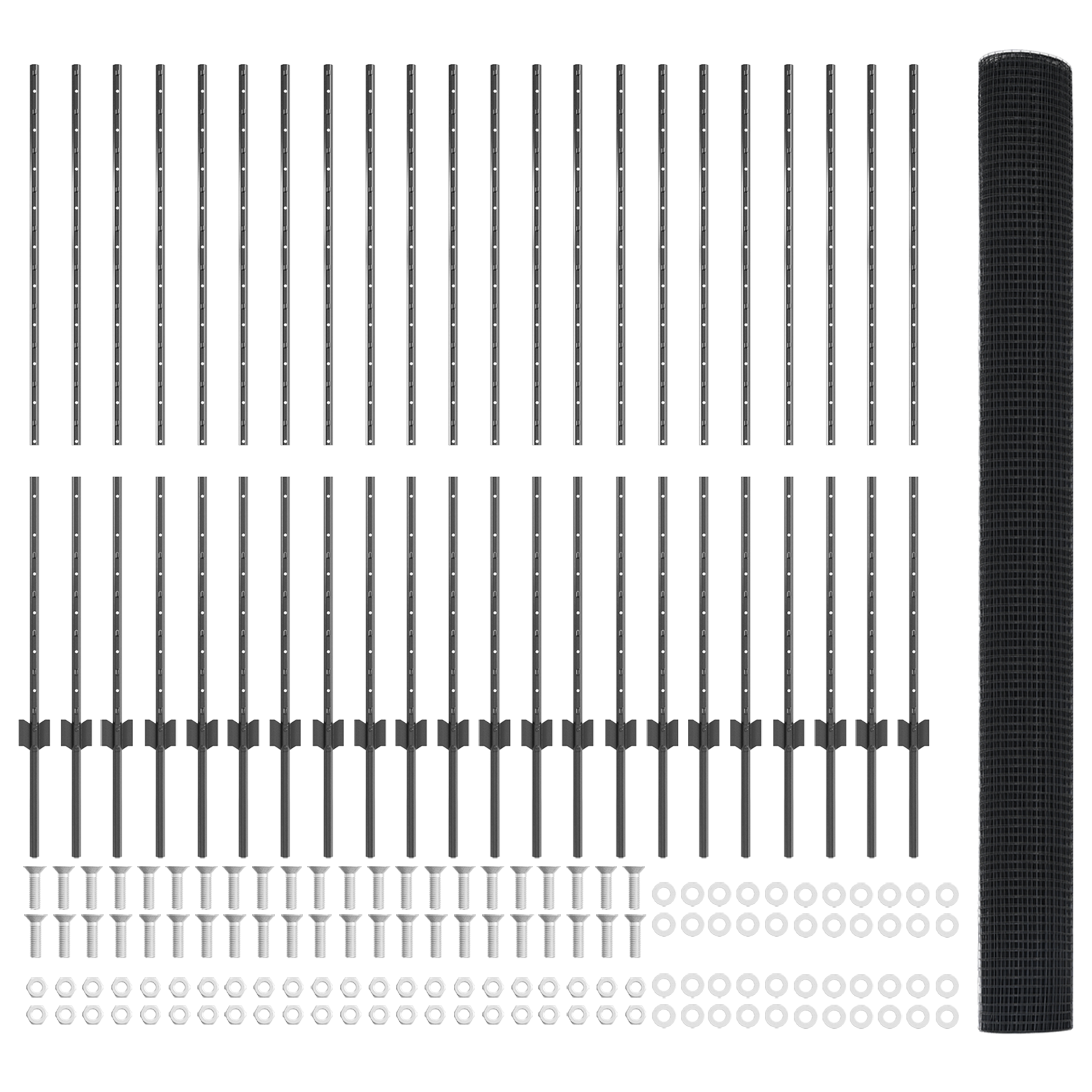 Welded Wire Fence with 44 U Posts Grey 1.4x50 m Steel - Image 5