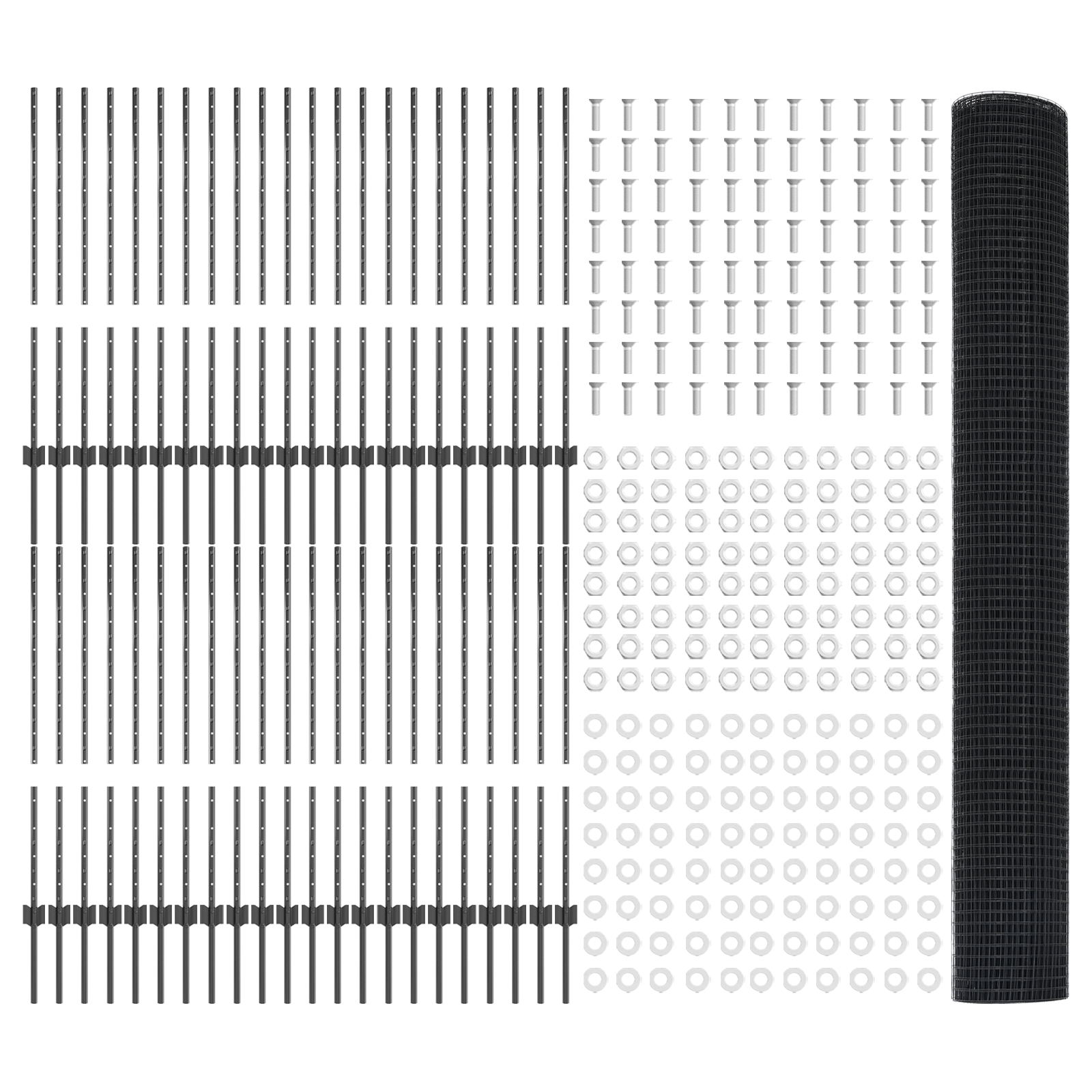 Welded Wire Fence with 88 U Posts Grey 1x100 m Steel - Image 4