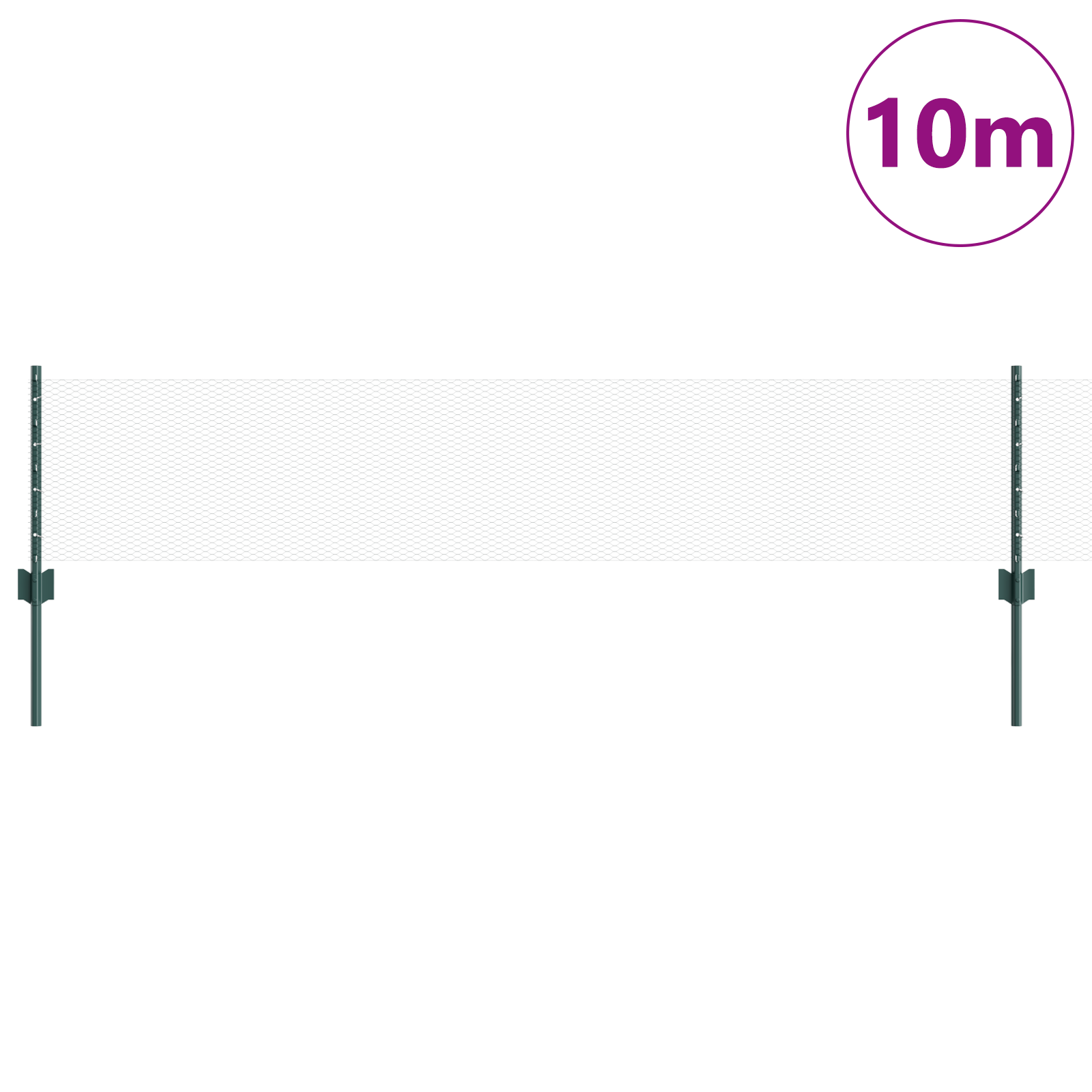 Fence Posts 5 pcs U-Channel Green 40 cm Steel - Image 3