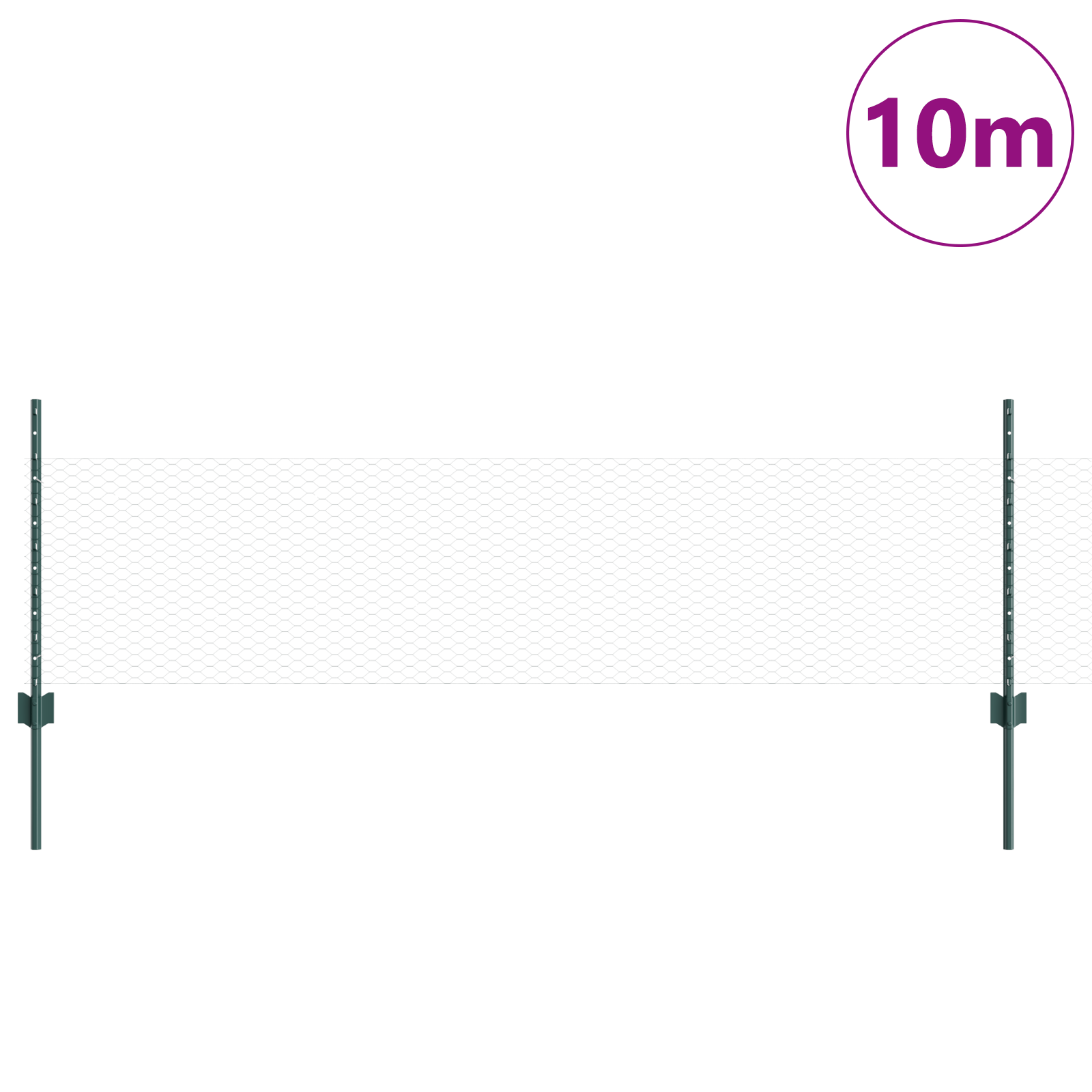 Fence Posts 11 pcs U-Channel Green 60 cm Steel - Image 3