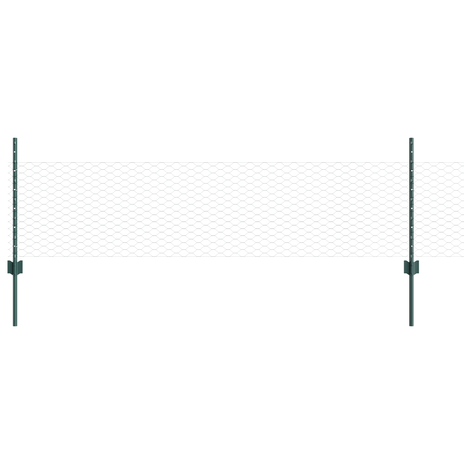 Fence Posts 5 pcs U-Channel Green 80 cm Steel - Image 2