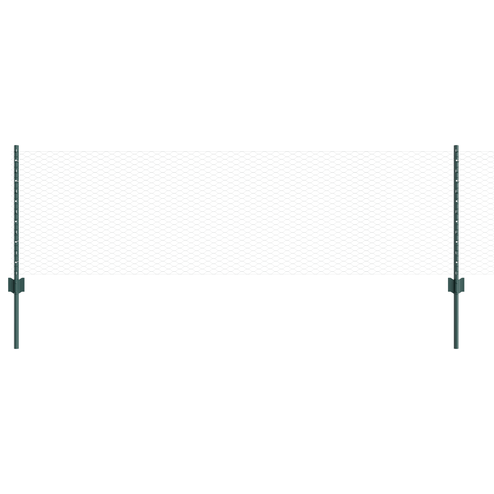 Fence Posts 11 pcs U-Channel Green 100 cm Steel - Image 2