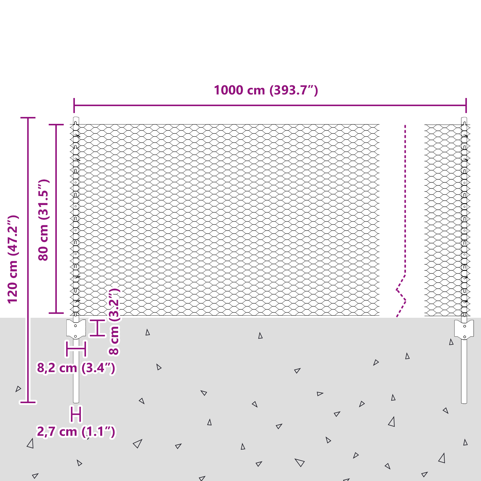 Fence Posts 5 pcs U-Channel Green 80 cm Steel - Image 10