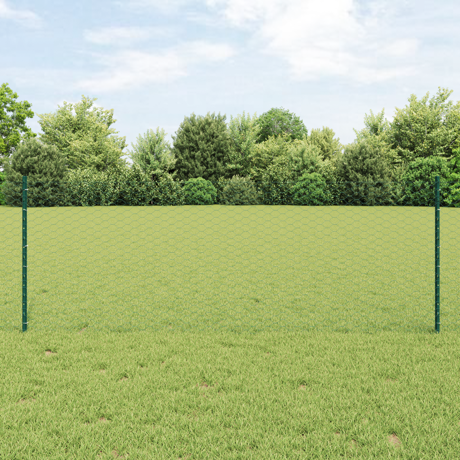 Fence Posts 5 pcs U-Channel Green 80 cm Steel