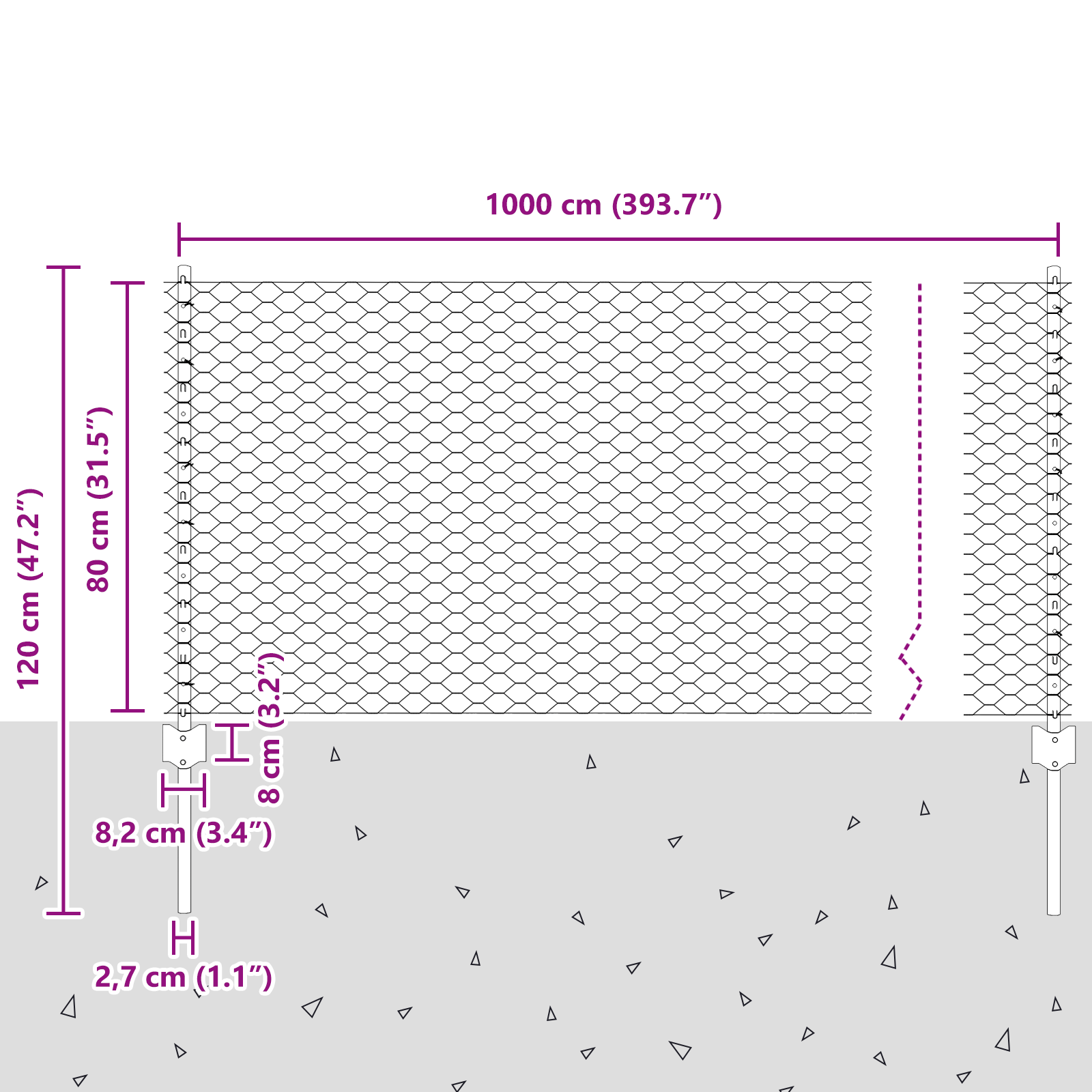 Fence Posts 5 pcs U-Channel Green 80 cm Steel - Image 10