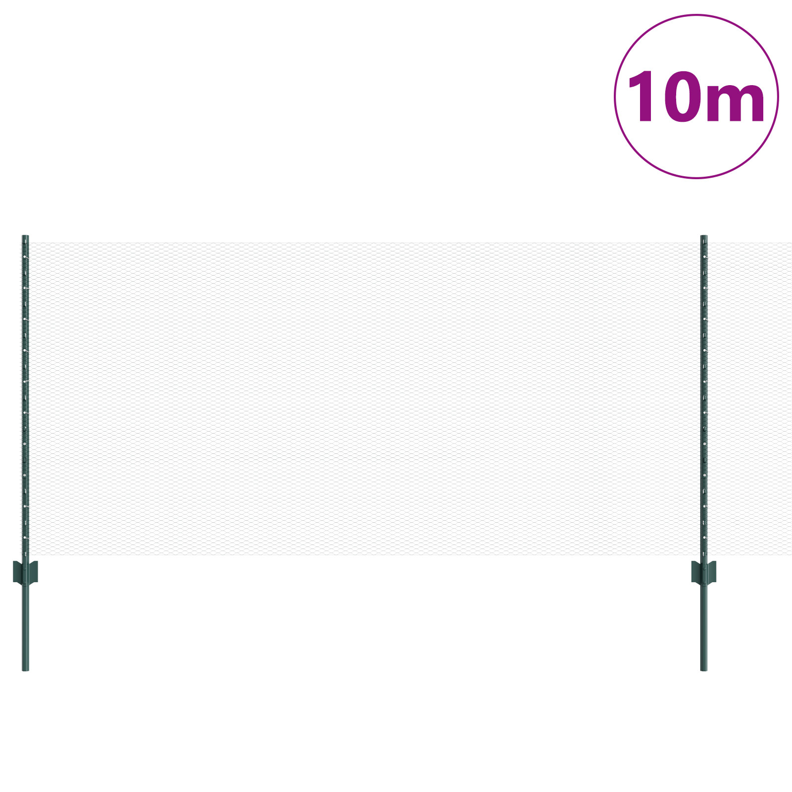 Fence Posts 5 pcs U-Channel Green 100 cm Steel - Image 3
