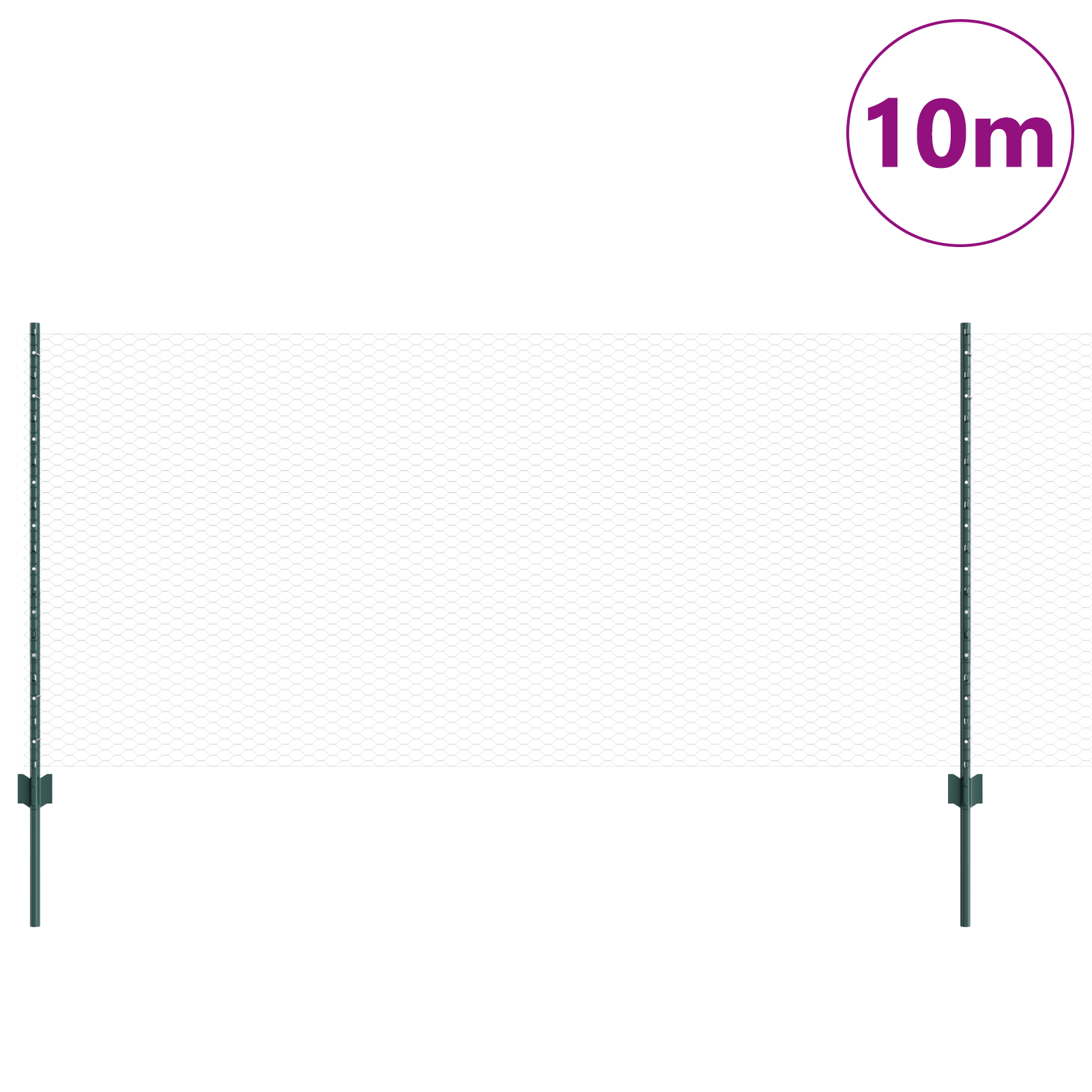 Fence Posts 5 pcs U-Channel Green 100 cm Steel - Image 3