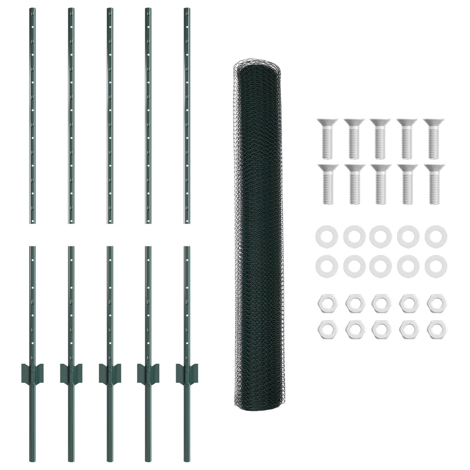 Fence Posts 5 pcs U-Channel Green 100 cm Steel - Image 5