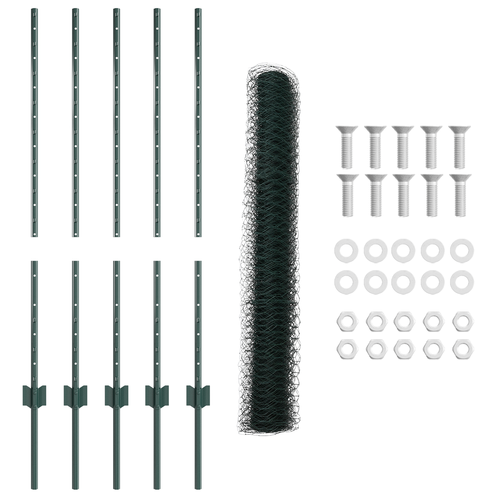 Fence Posts 5 pcs U-Channel Green 100 cm Steel - Image 5