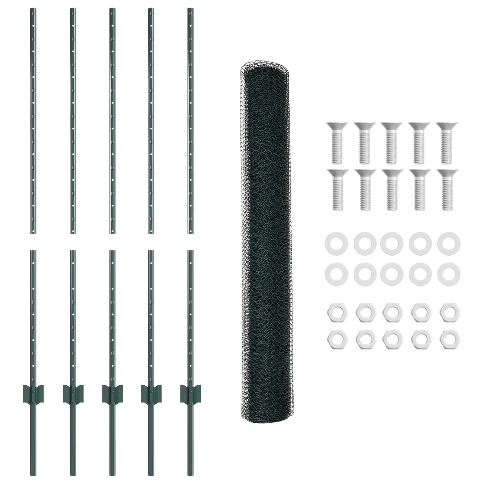 Fence Posts 5 pcs U-Channel Green 120 cm Steel - Image 5