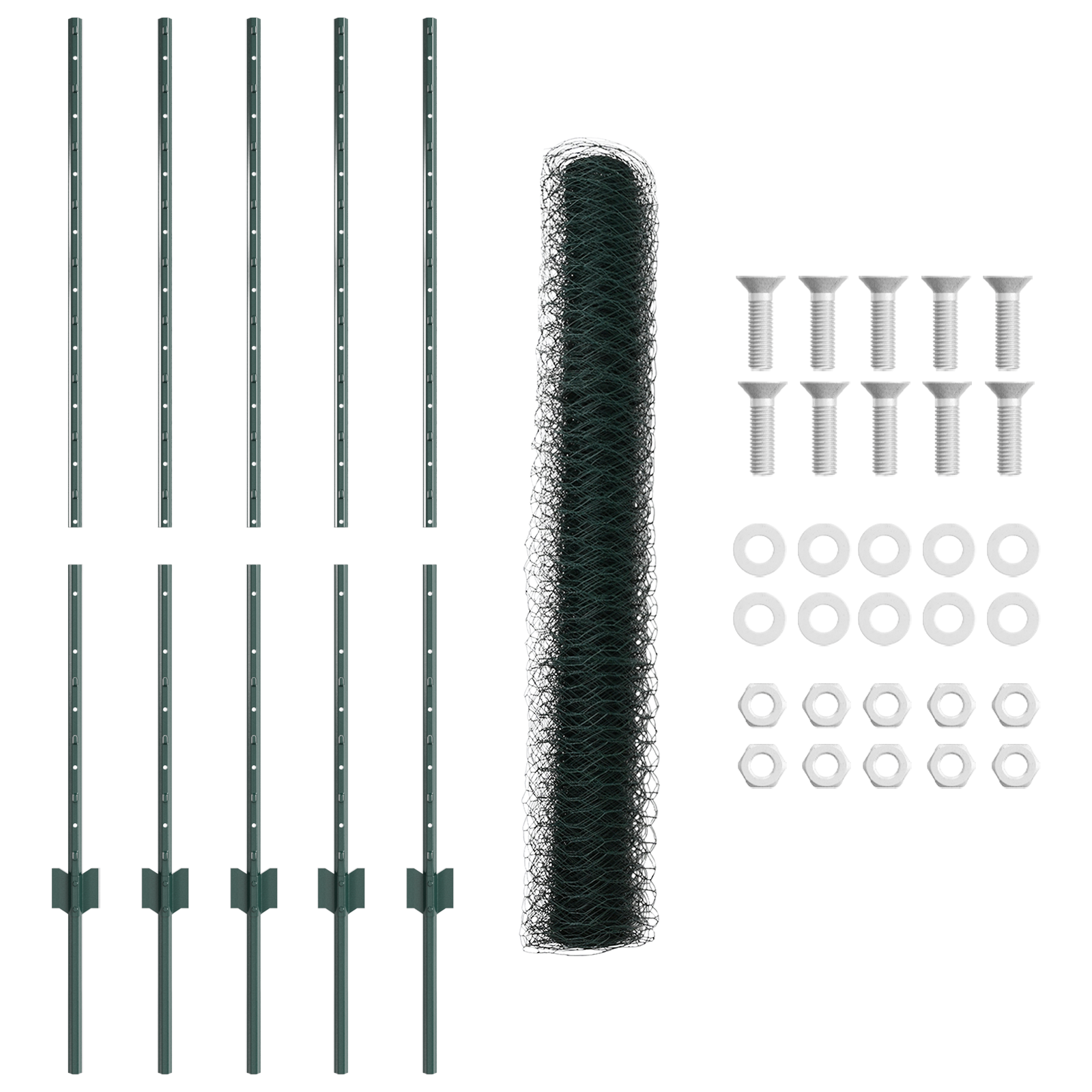 Fence Posts 5 pcs U-Channel Green 120 cm Steel - Image 5
