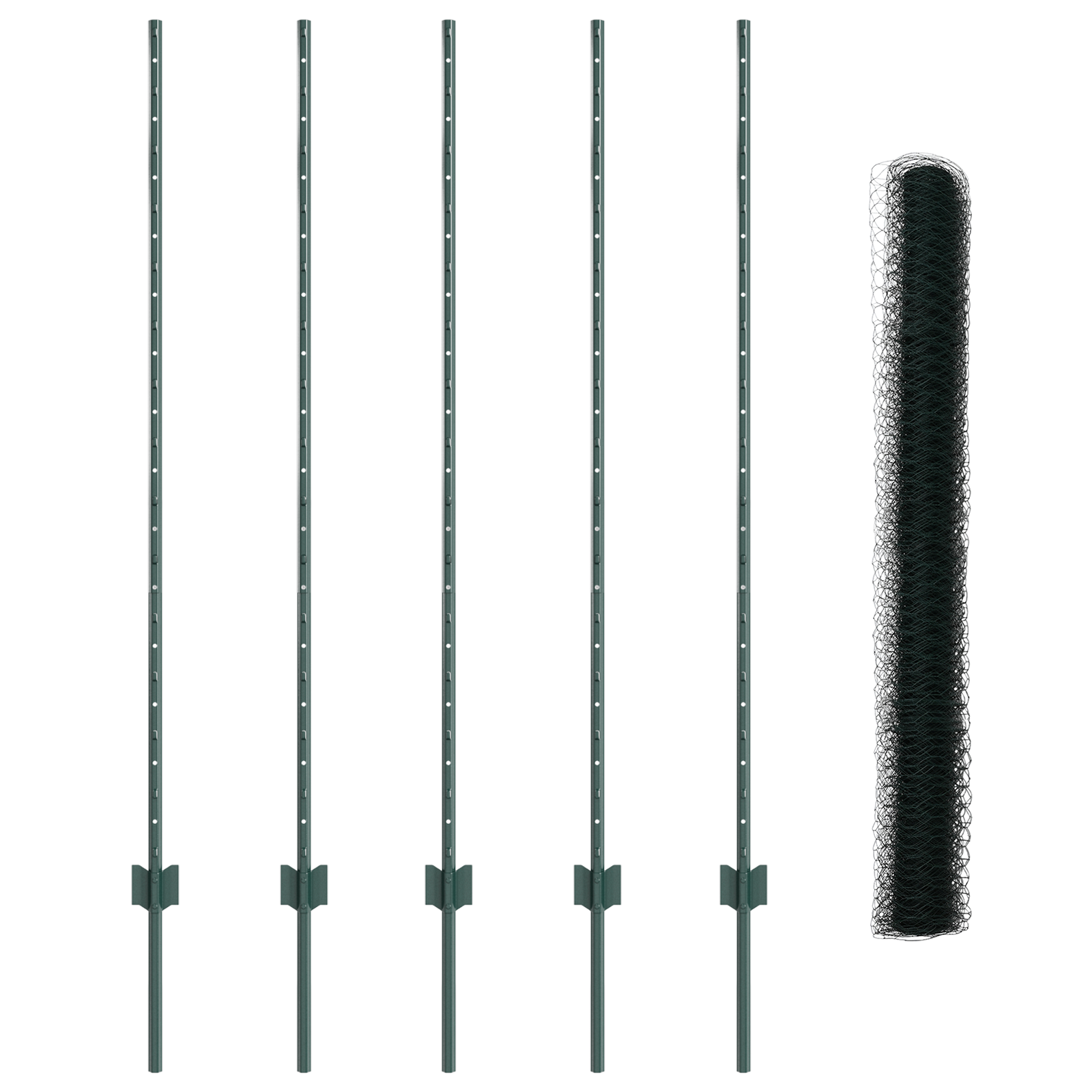 Fence Posts 5 pcs U-Channel Green 140 cm Steel - Image 4