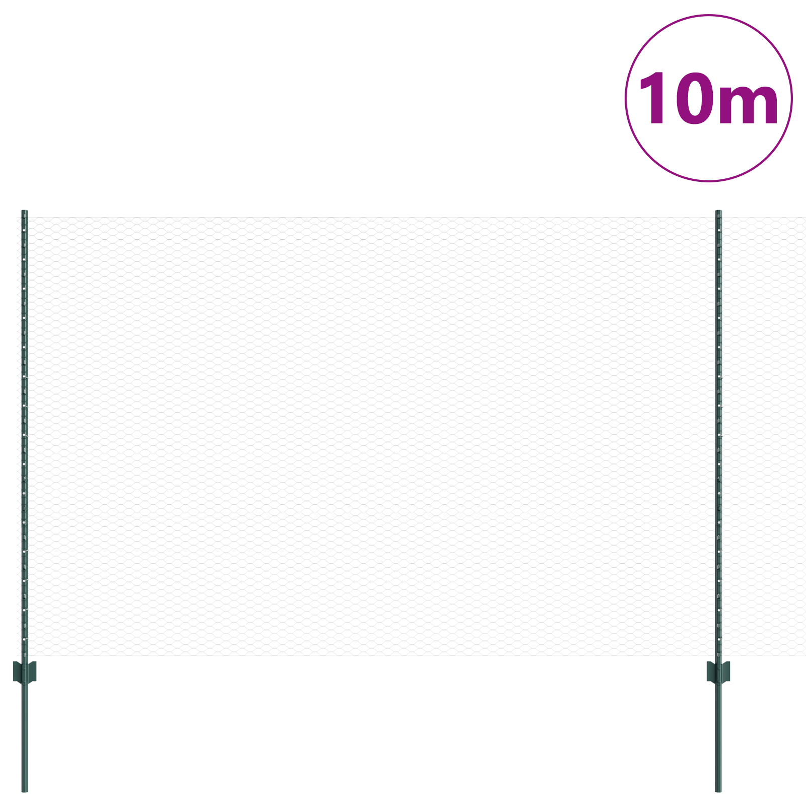 Fence Posts 5 pcs U-Channel Green 150 cm Steel - Image 3