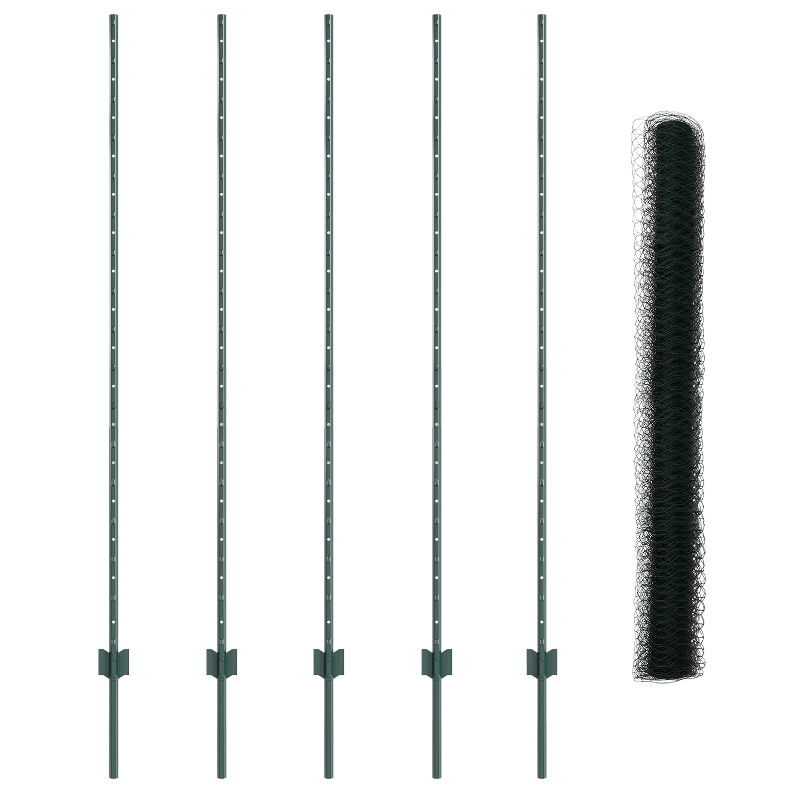 Fence Posts 5 pcs U-Channel Green 150 cm Steel - Image 4
