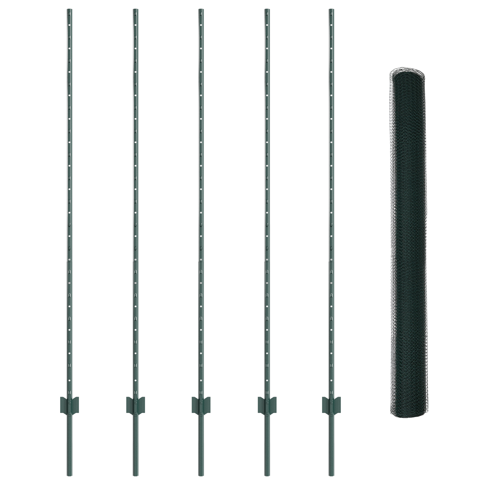 Fence Posts 5 pcs U-Channel Green 160 cm Steel - Image 4