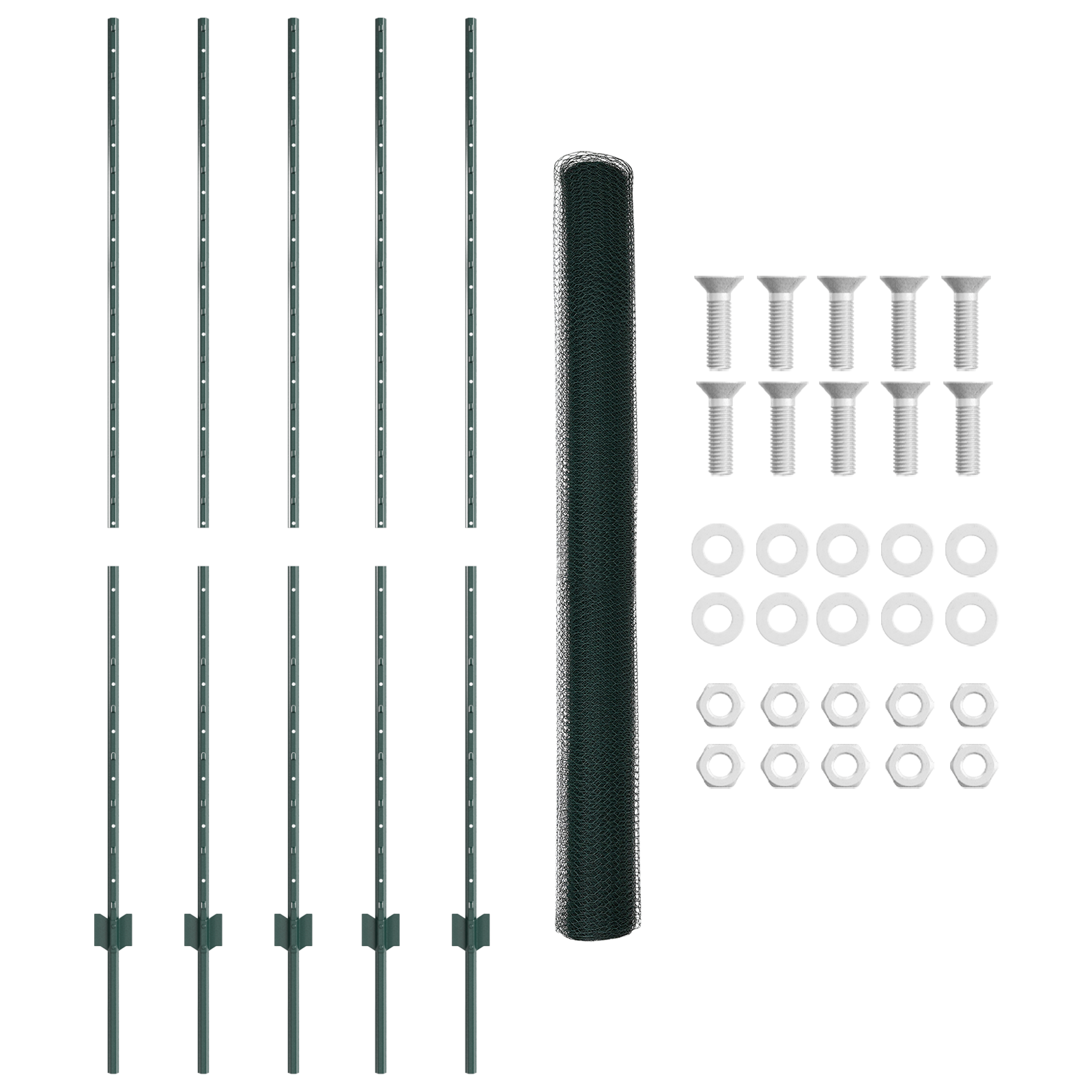 Fence Posts 5 pcs U-Channel Green 160 cm Steel - Image 5