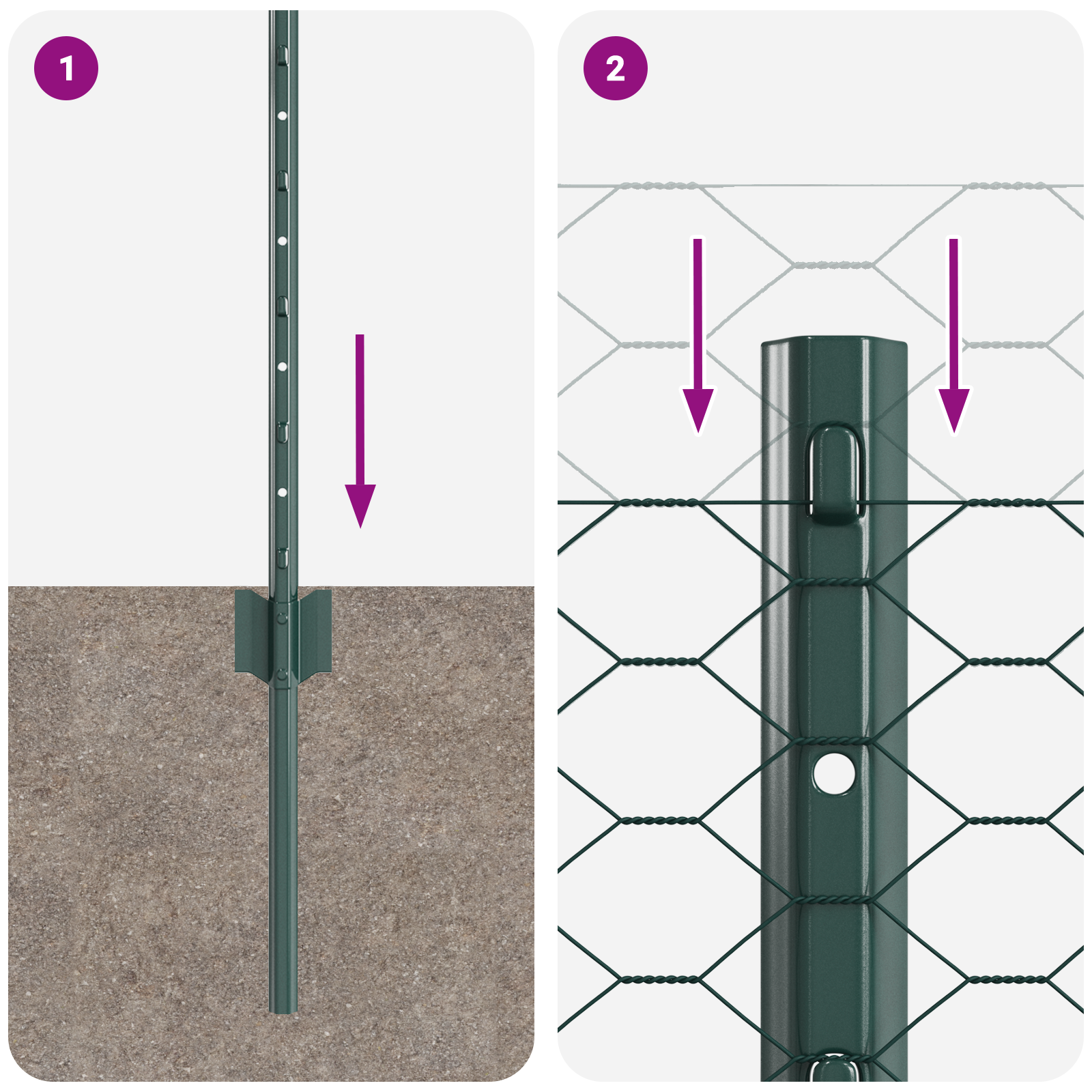 Fence Posts 11 pcs U-Channel Green 40 cm Steel - Image 9