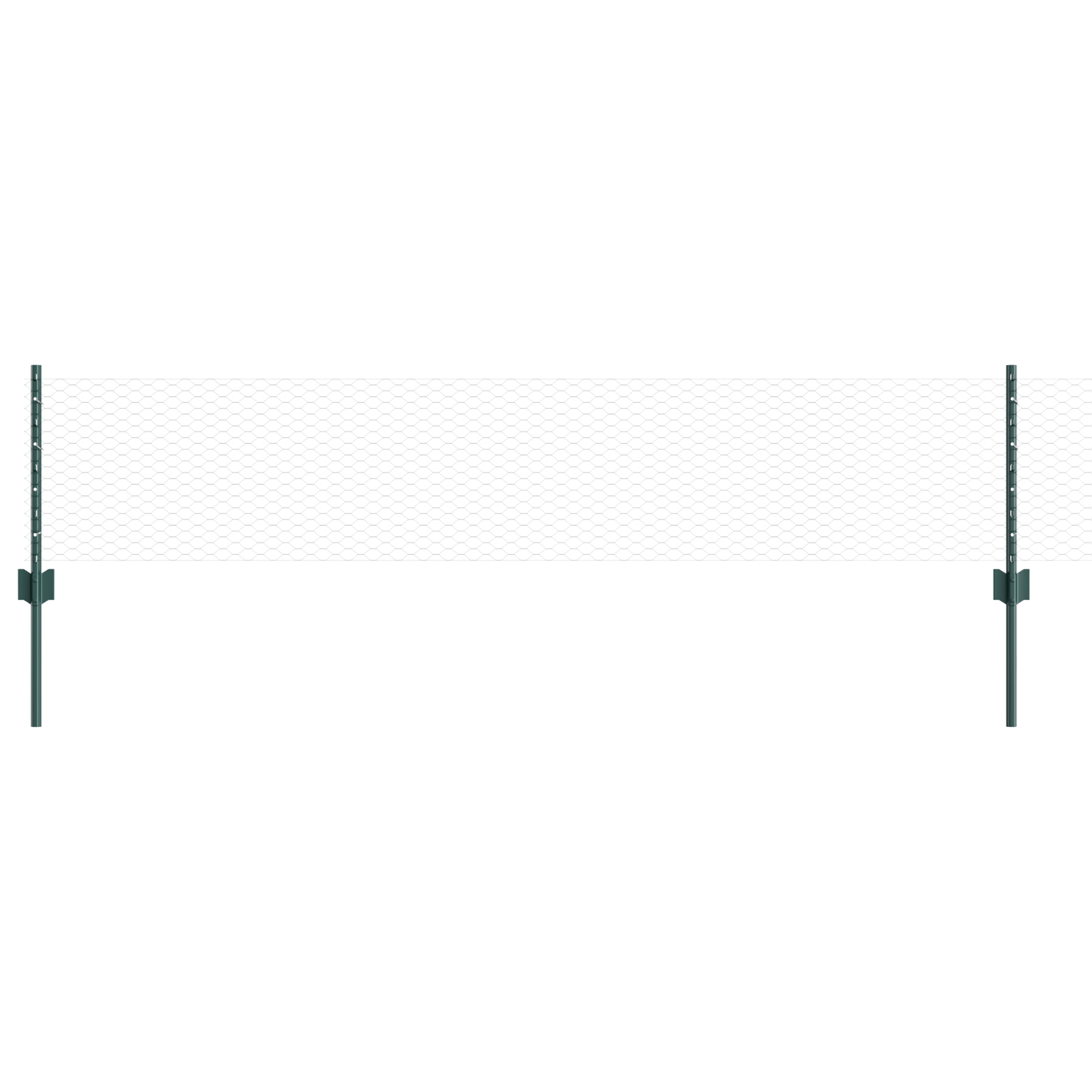 Fence Posts 11 pcs U-Channel Green 40 cm Steel - Image 2