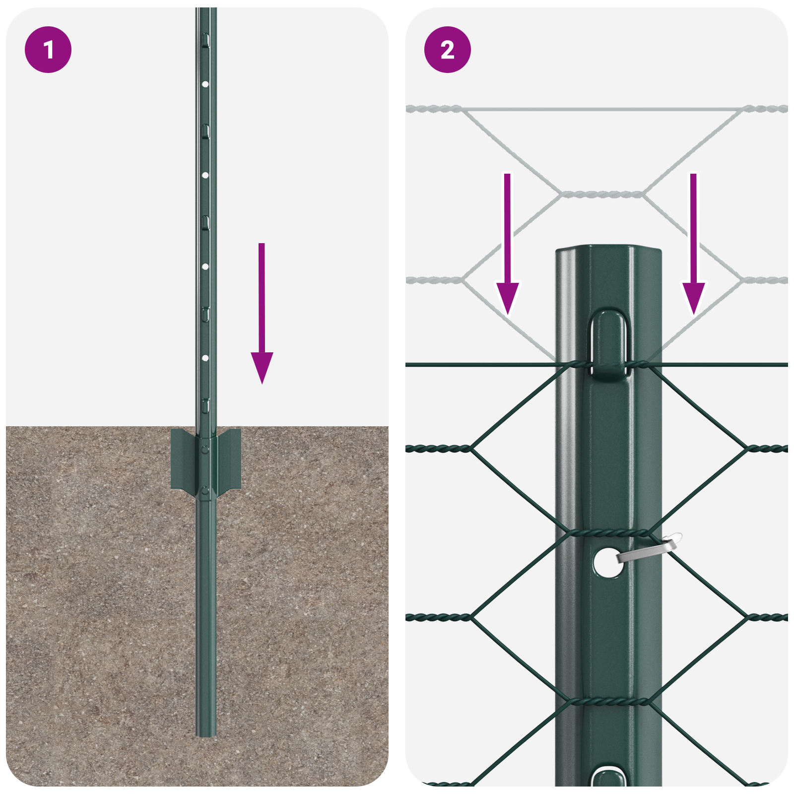 Fence Posts 11 pcs U-Channel Green 40 cm Steel - Image 9