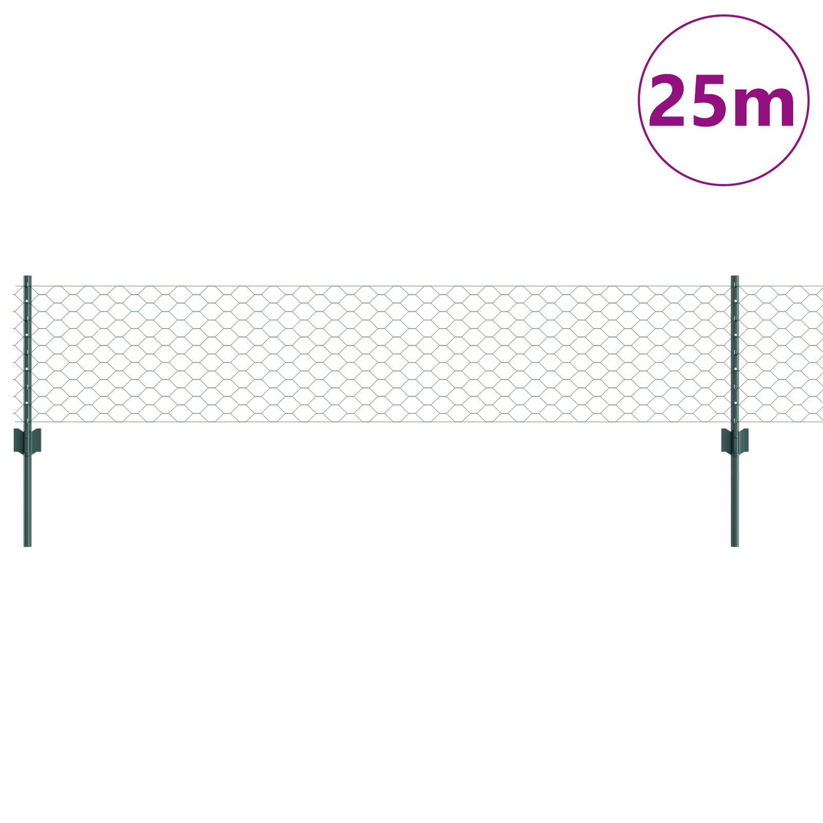 Fence Posts 11 pcs U-Channel Green 40 cm Steel - Image 3
