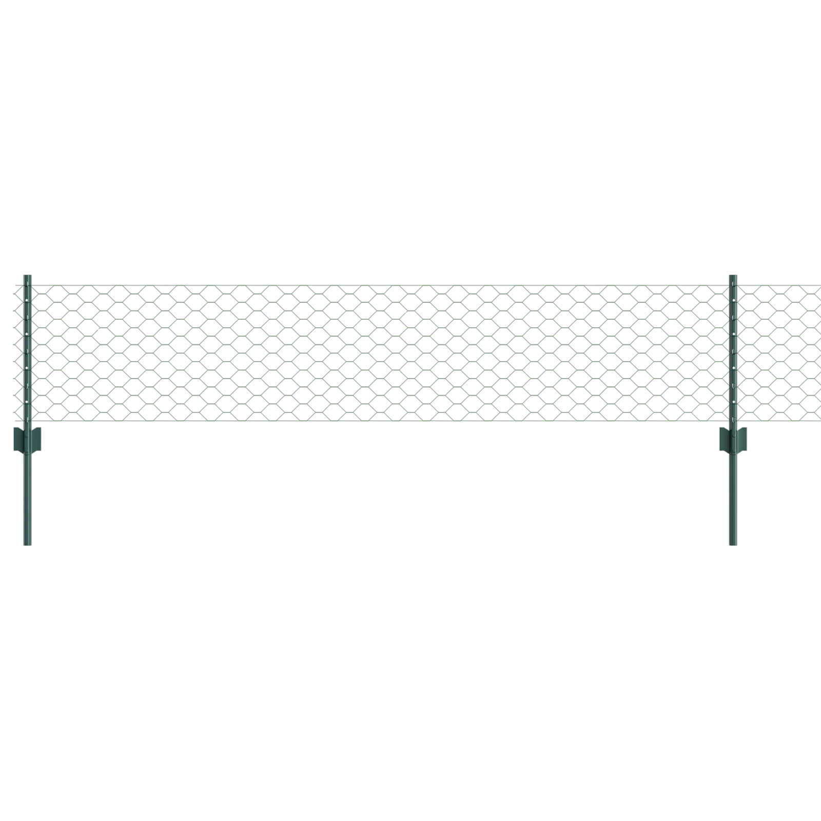 Fence Posts 11 pcs U-Channel Green 40 cm Steel - Image 2