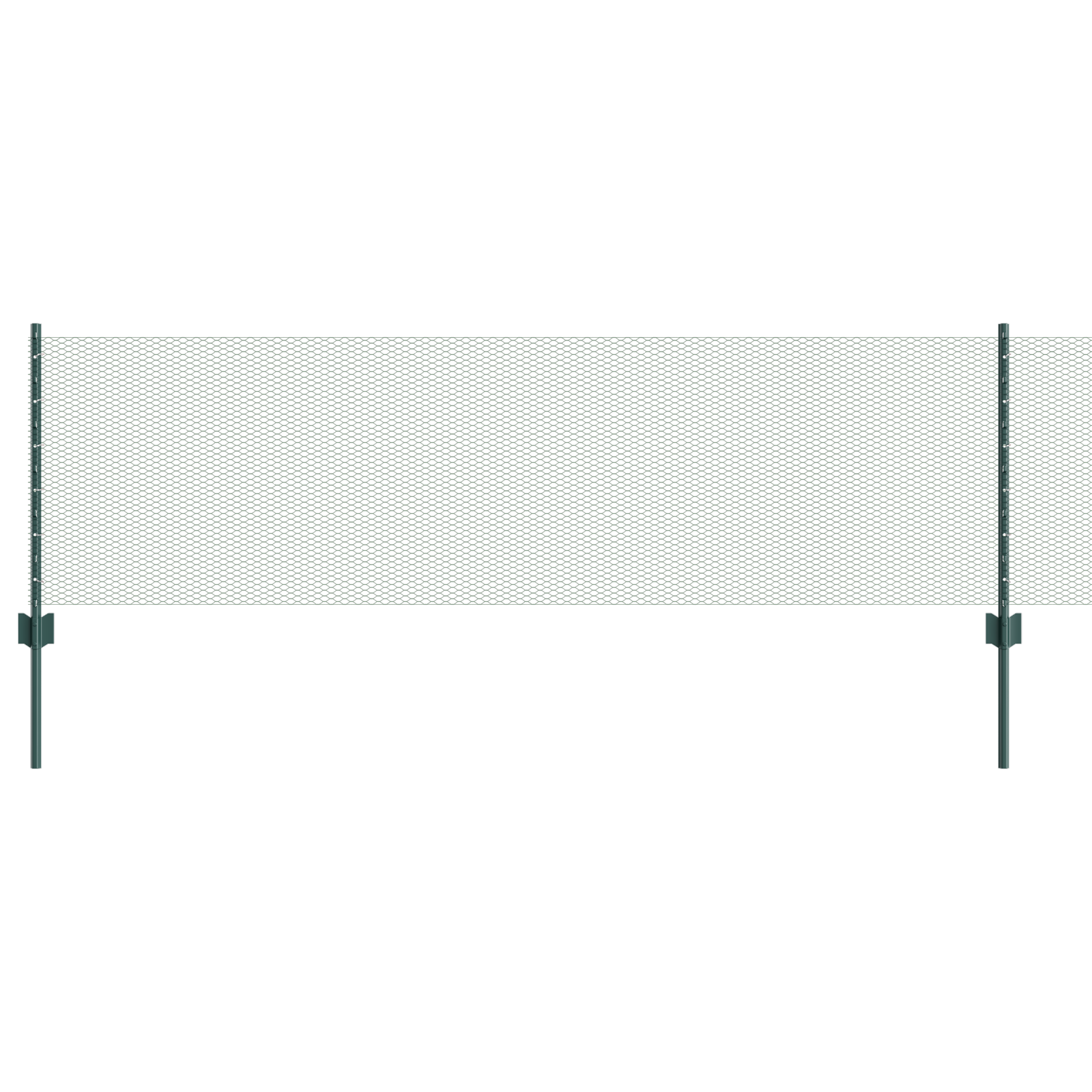 Fence Posts 11 pcs U-Channel Green 60 cm Steel - Image 2