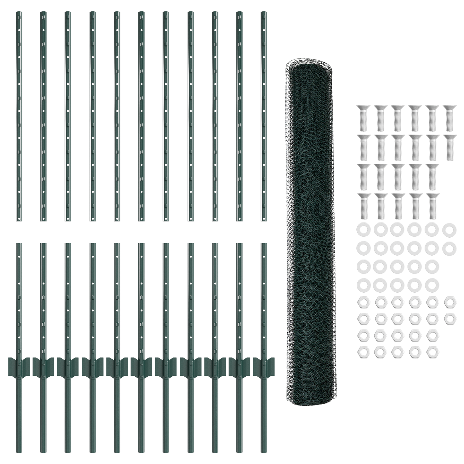 Garden Fence Set Set of 2 Green Steel Standard Durable - Image 5