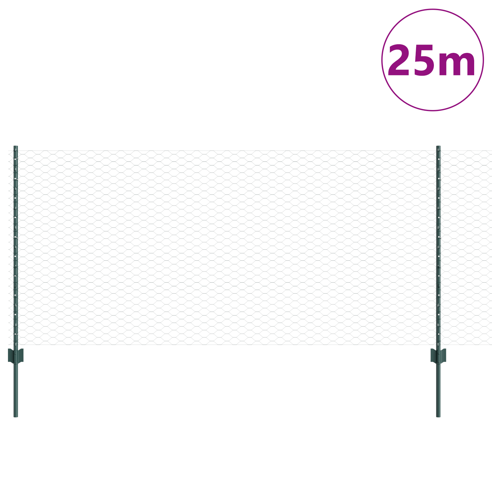 Garden Fence Set Set of 2 Green Metal 25 x 1 m Durable - Image 3