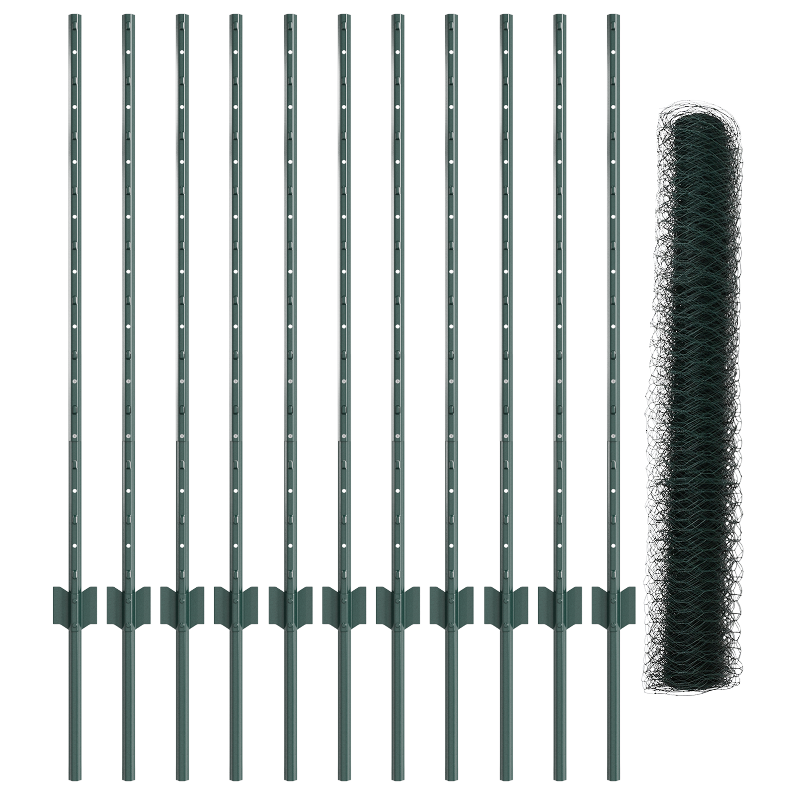 Garden Fence Set Set of 2 Green Metal 25 x 1 m Durable - Image 4